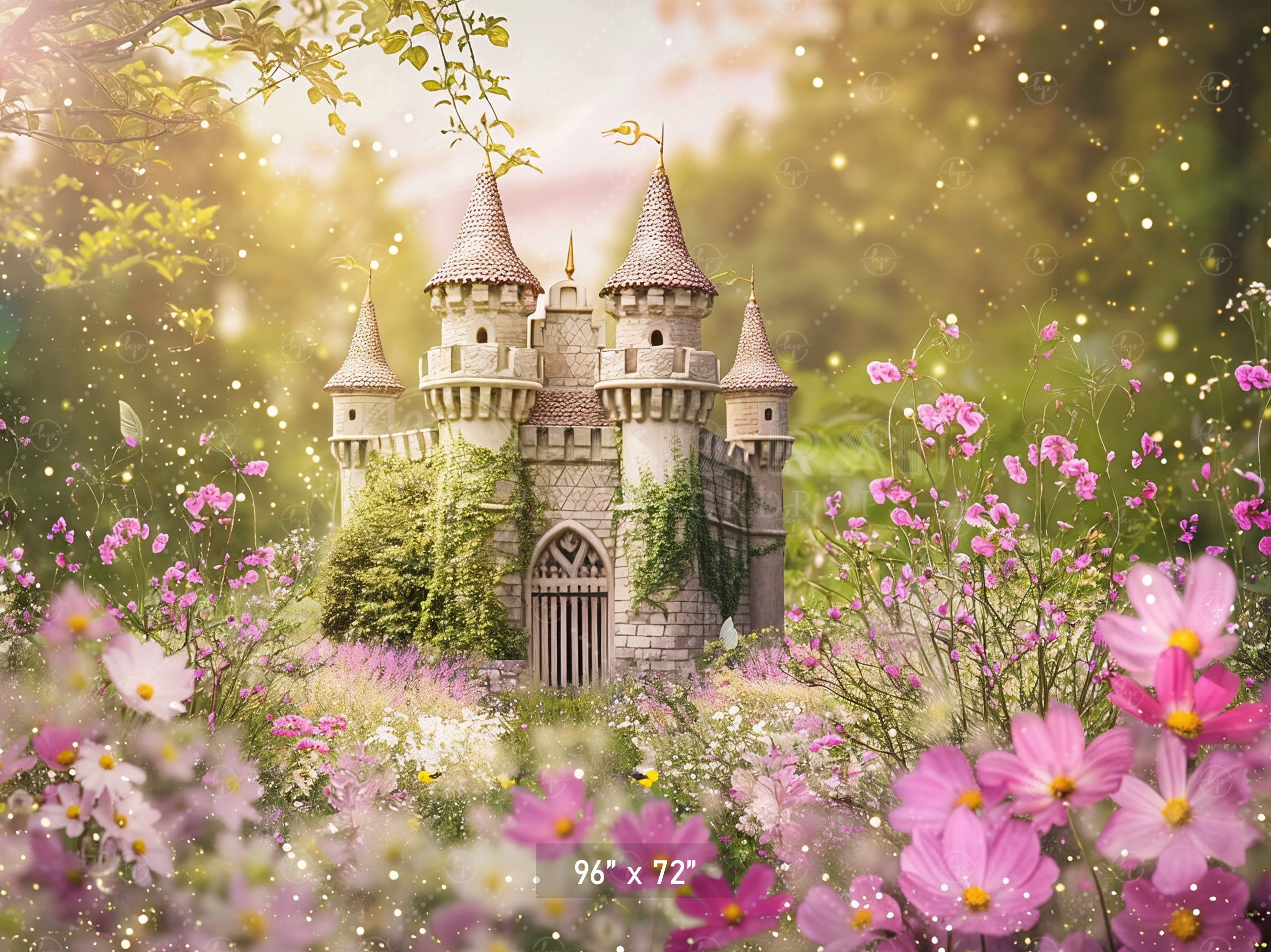 Enchanted Castle Garden Backdrop
