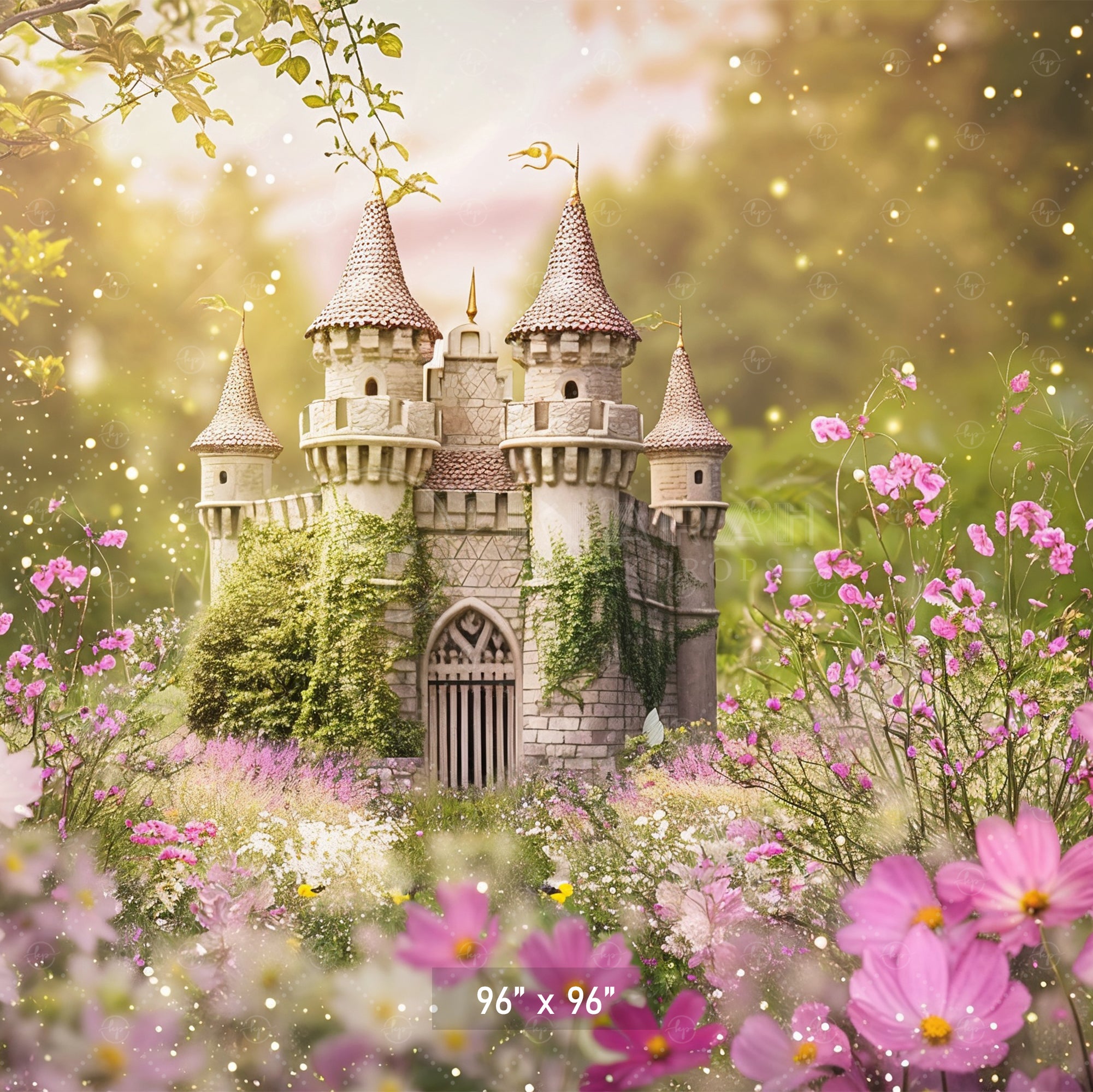 Enchanted Castle Garden Backdrop