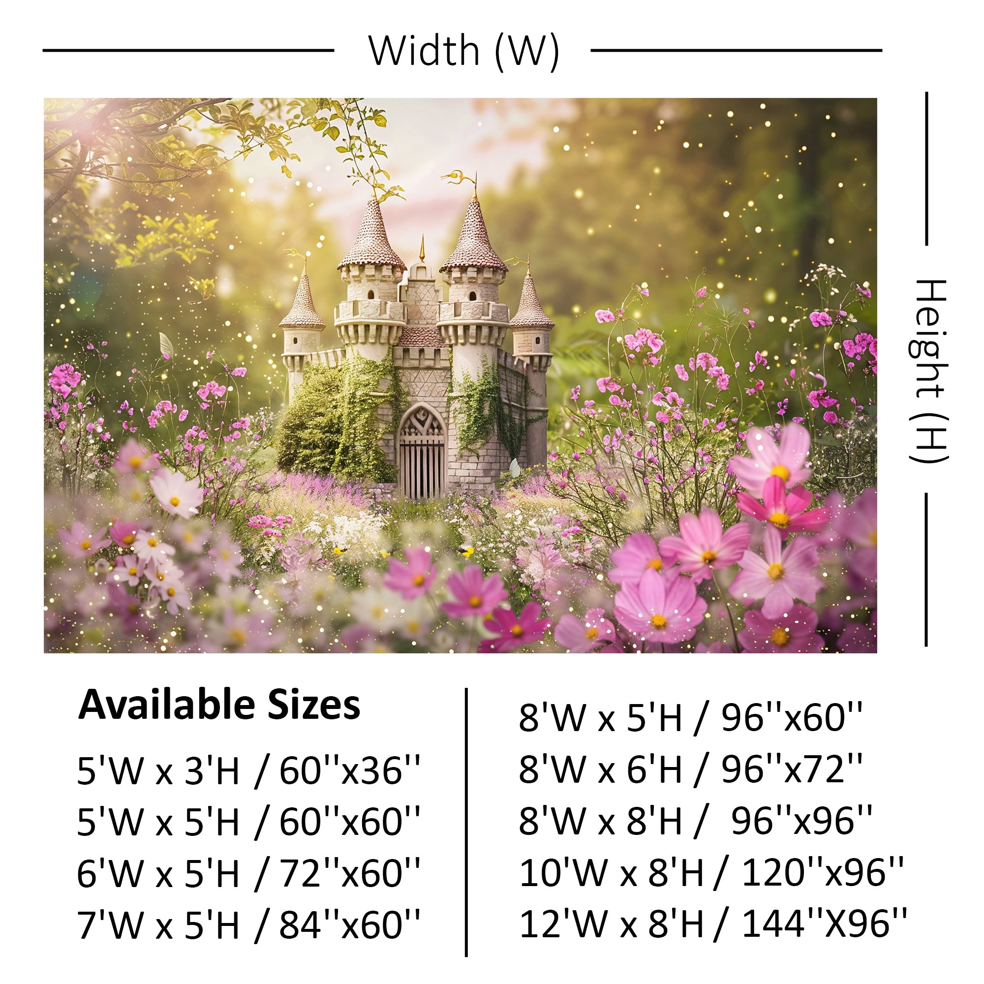 Enchanted Castle Garden Backdrop