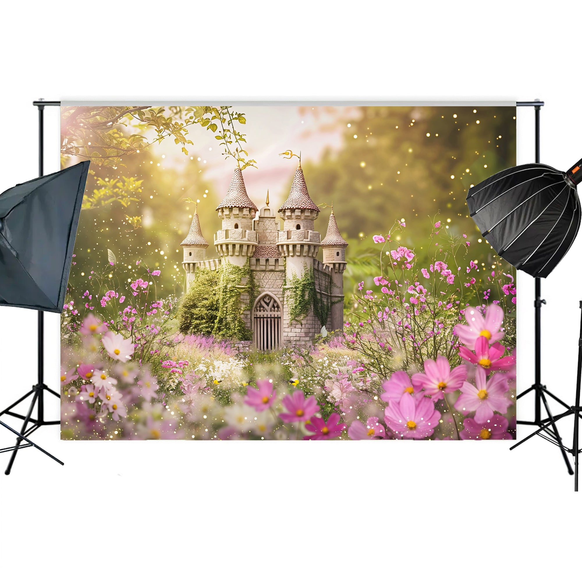 Enchanted Castle Garden Backdrop