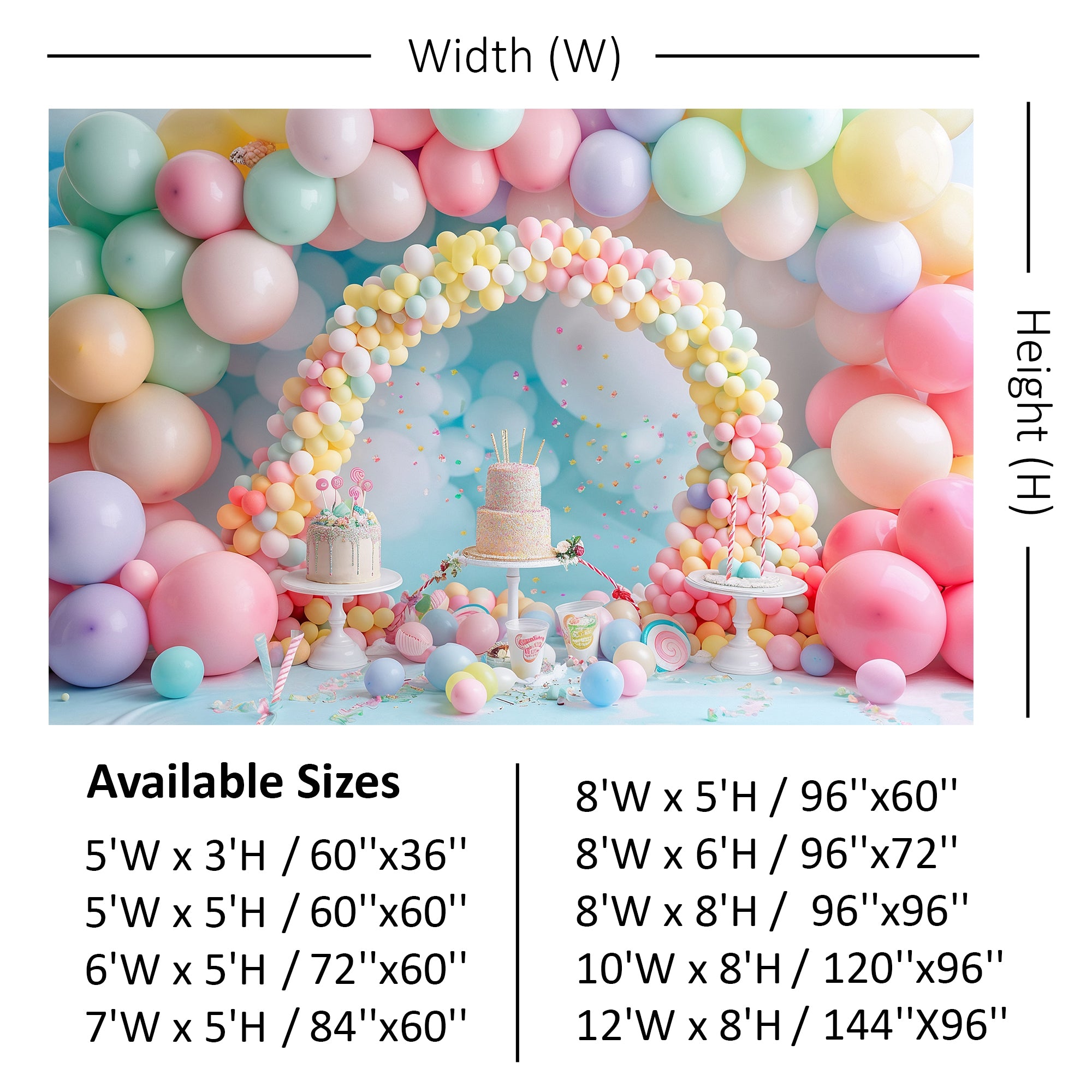 Pastel Balloon Celebration Arch Backdrop
