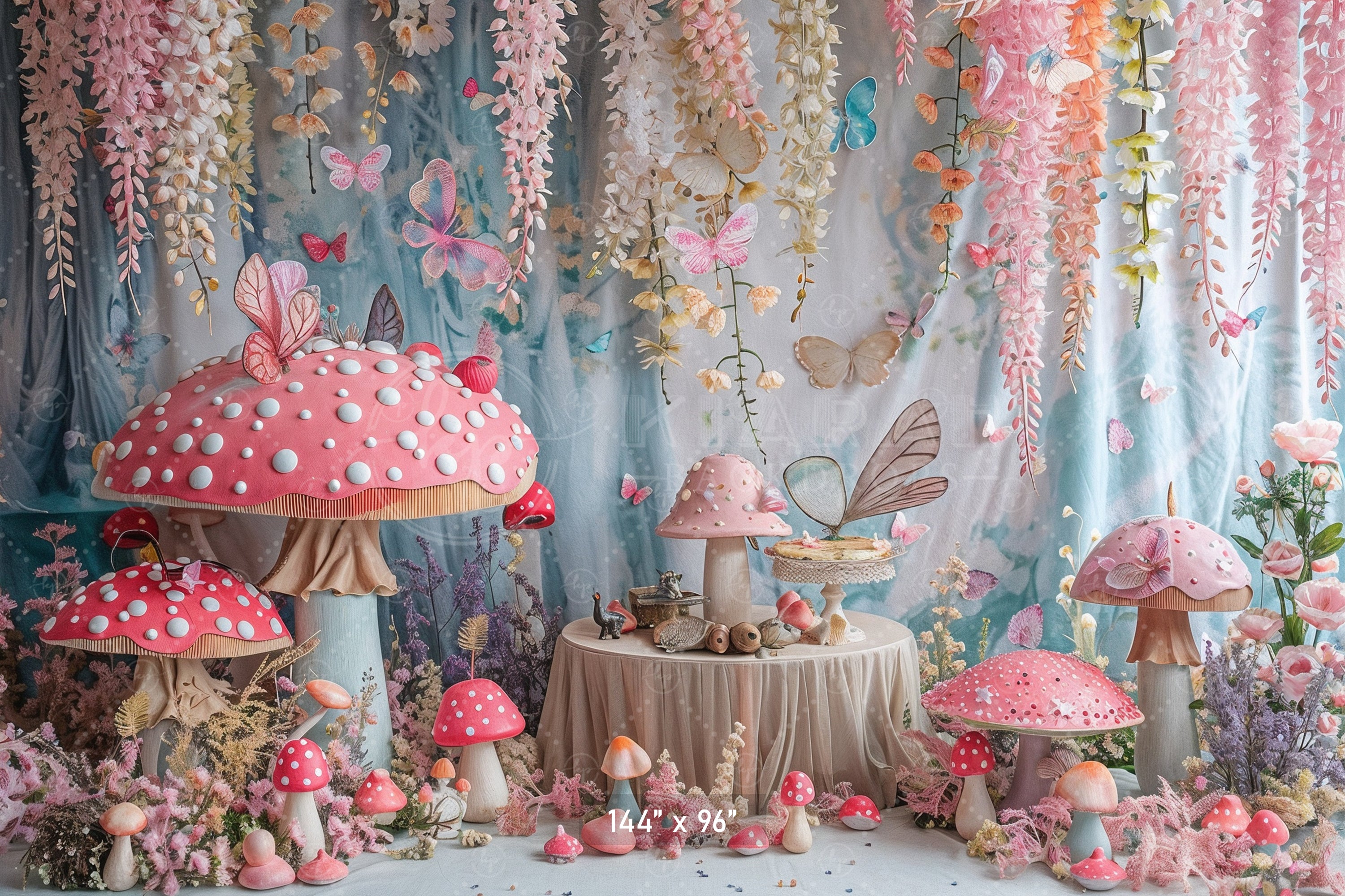 Whimsical Fairy Garden Backdrop