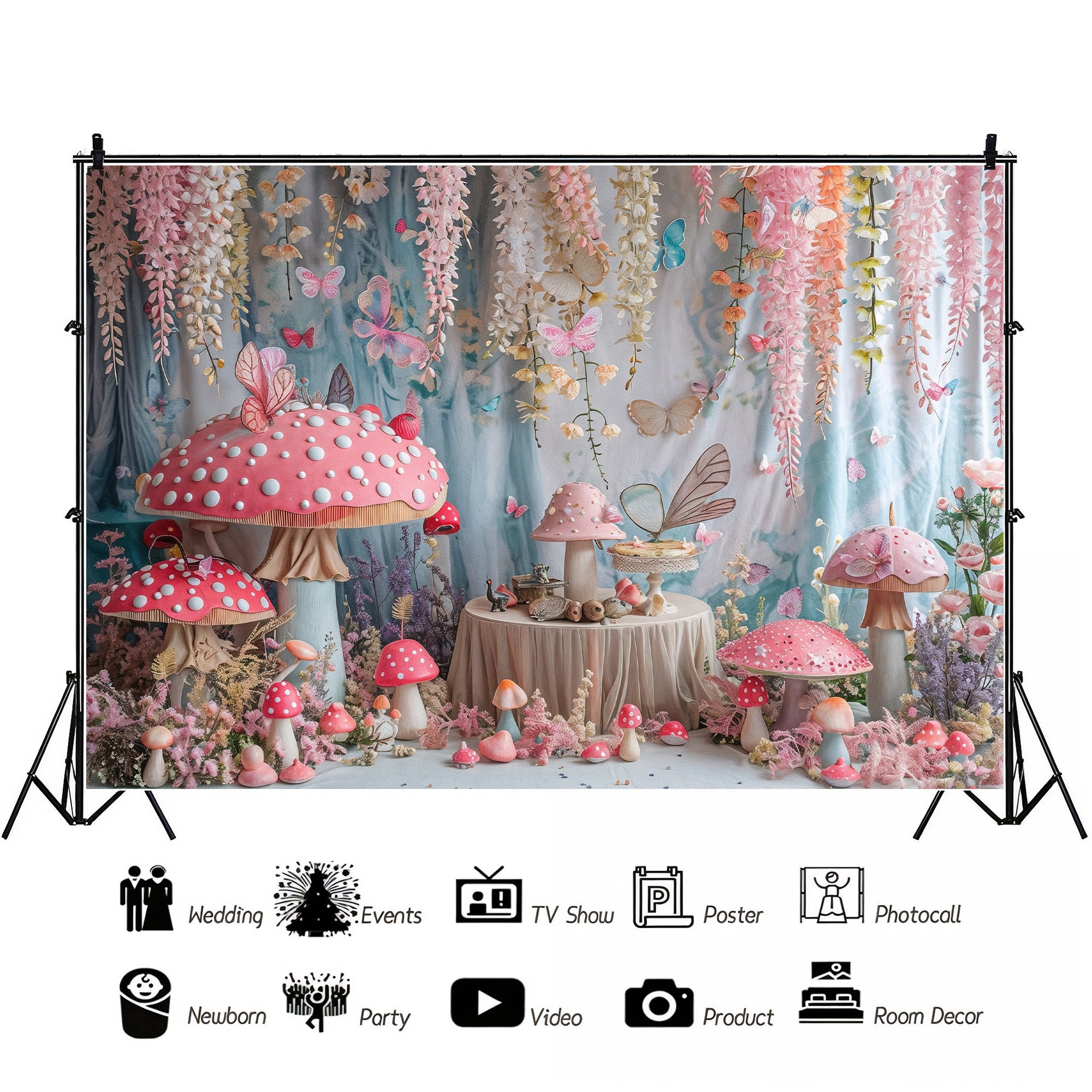 Whimsical Fairy Garden Backdrop