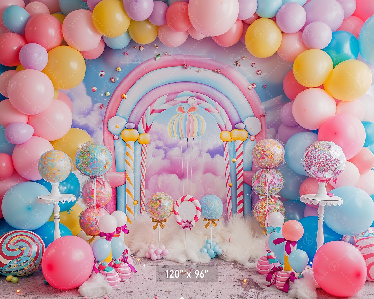 Candyland Balloon Wonderland Backdrop