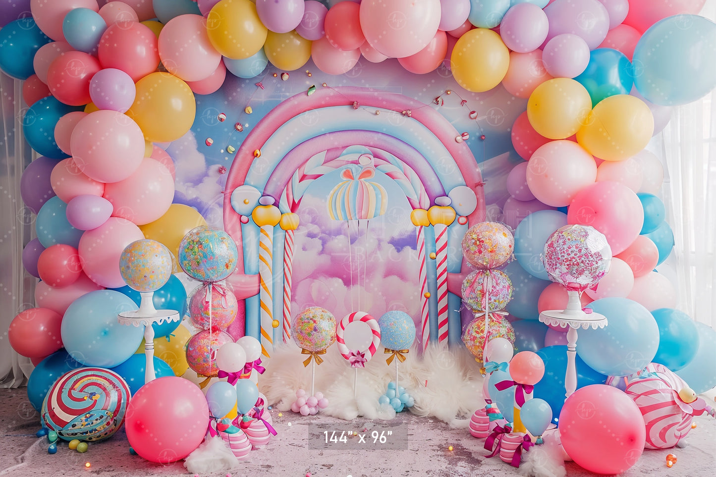 Candyland Balloon Wonderland Backdrop