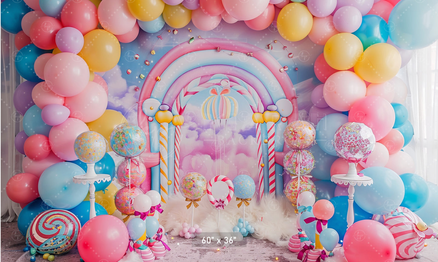 Candyland Balloon Wonderland Backdrop