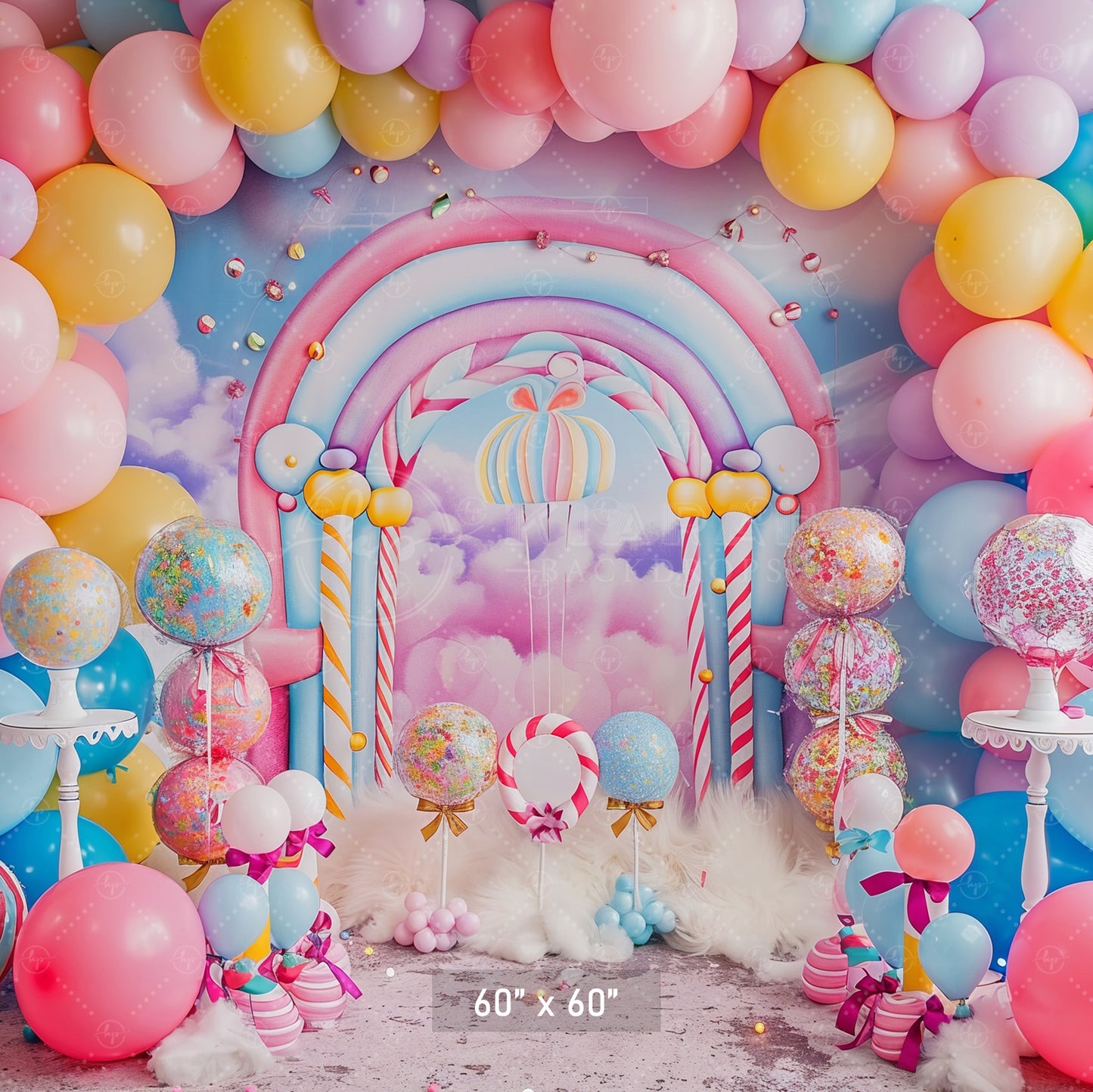 Candyland Balloon Wonderland Backdrop