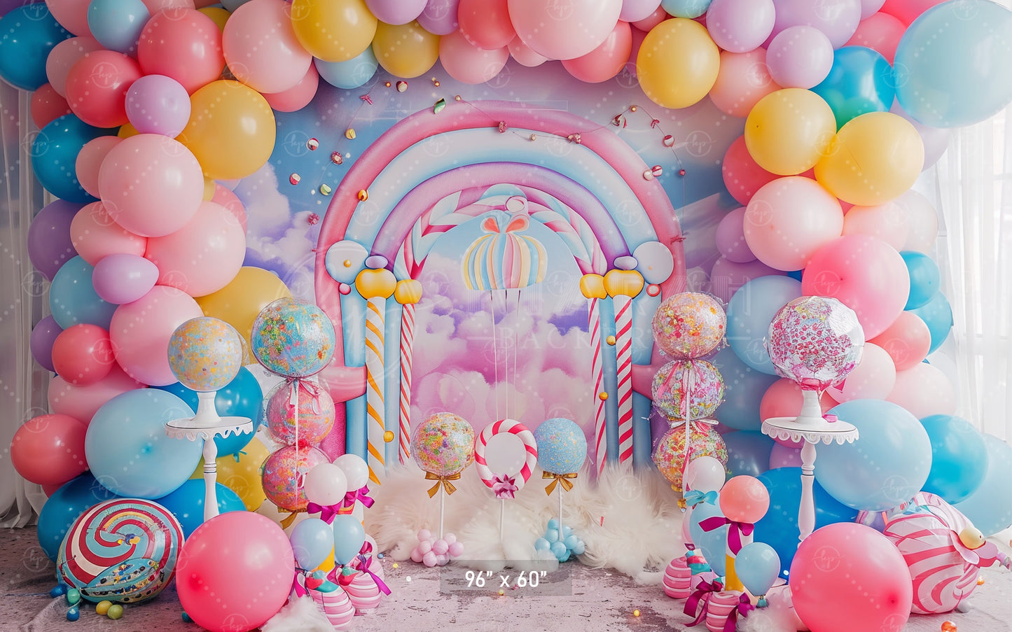 Candyland Balloon Wonderland Backdrop