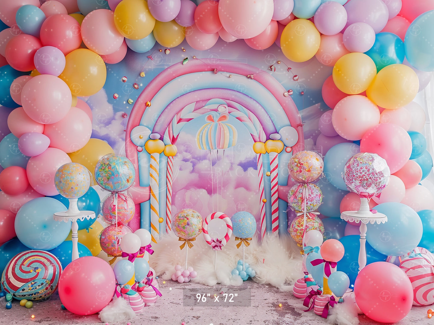 Candyland Balloon Wonderland Backdrop