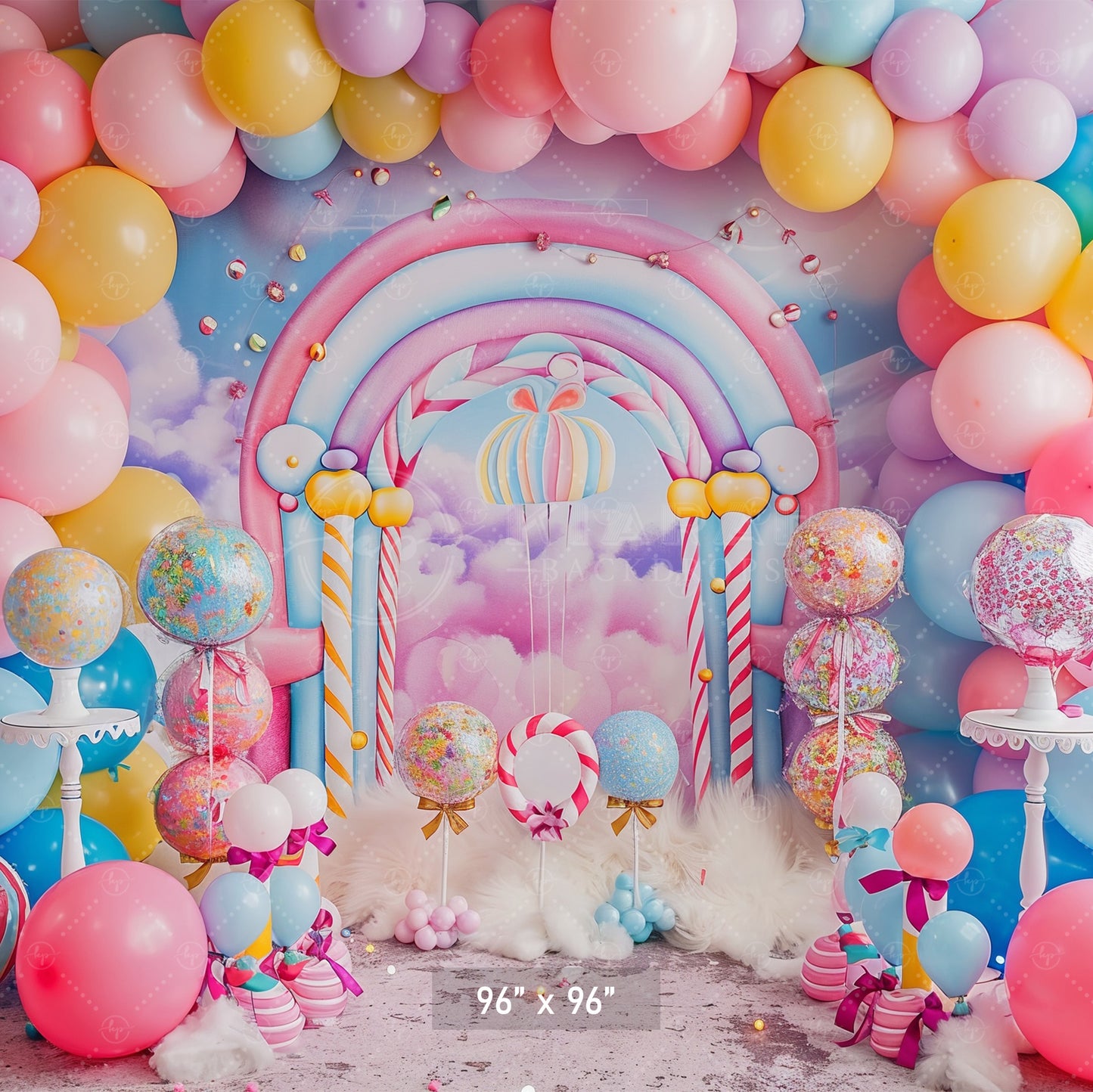 Candyland Balloon Wonderland Backdrop