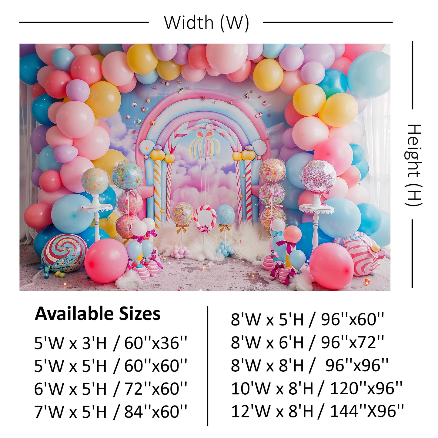 Candyland Balloon Wonderland Backdrop