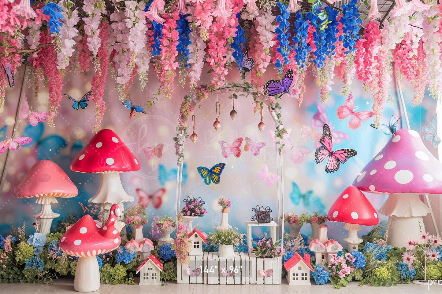 Enchanted Butterfly Garden Backdrop