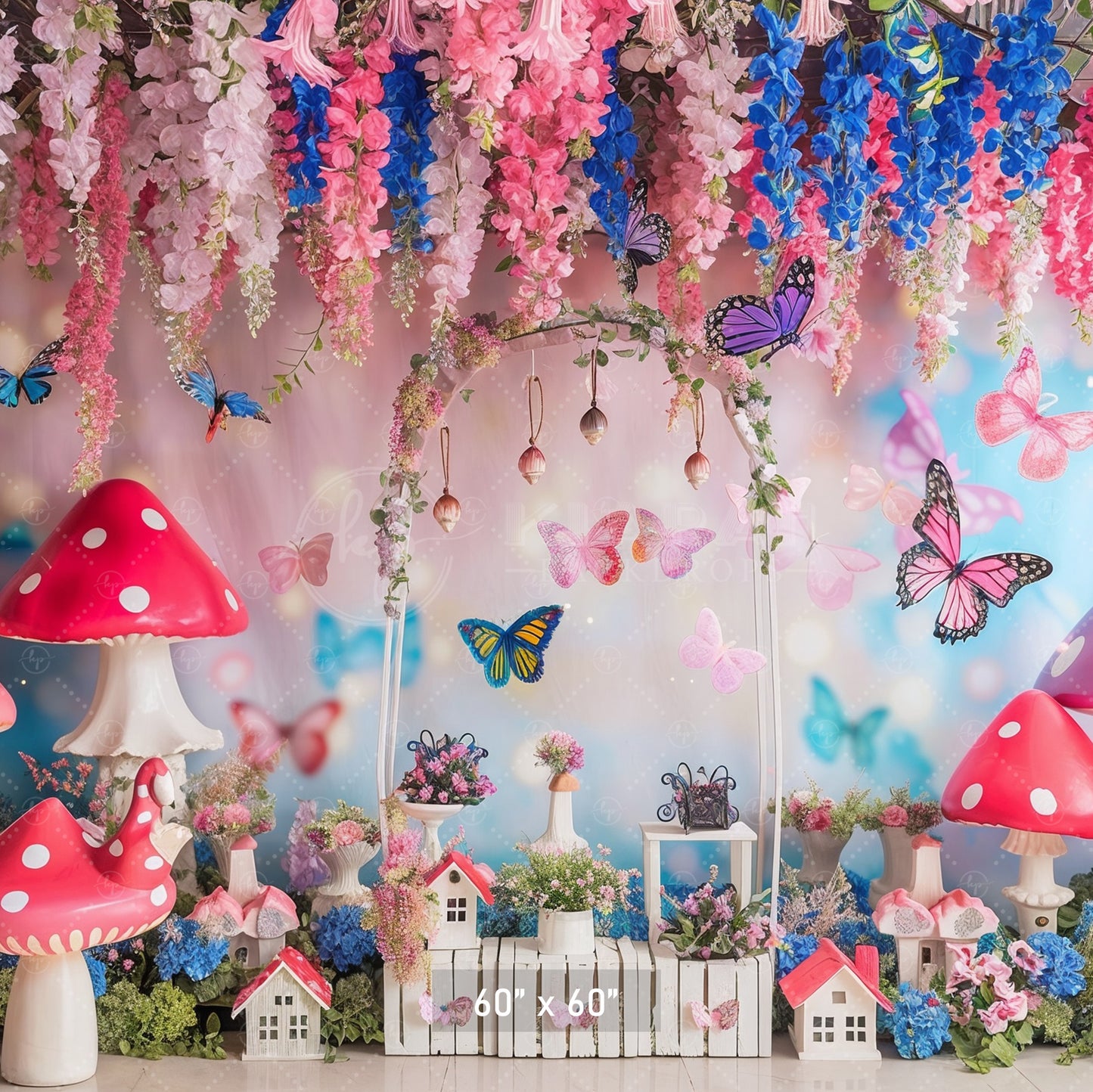 Enchanted Butterfly Garden Backdrop