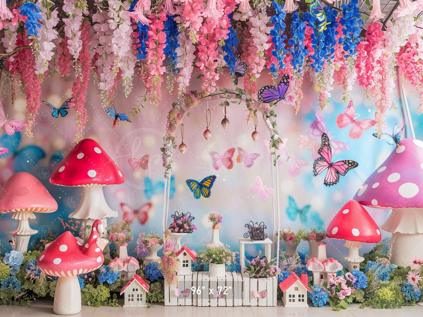 Enchanted Butterfly Garden Backdrop