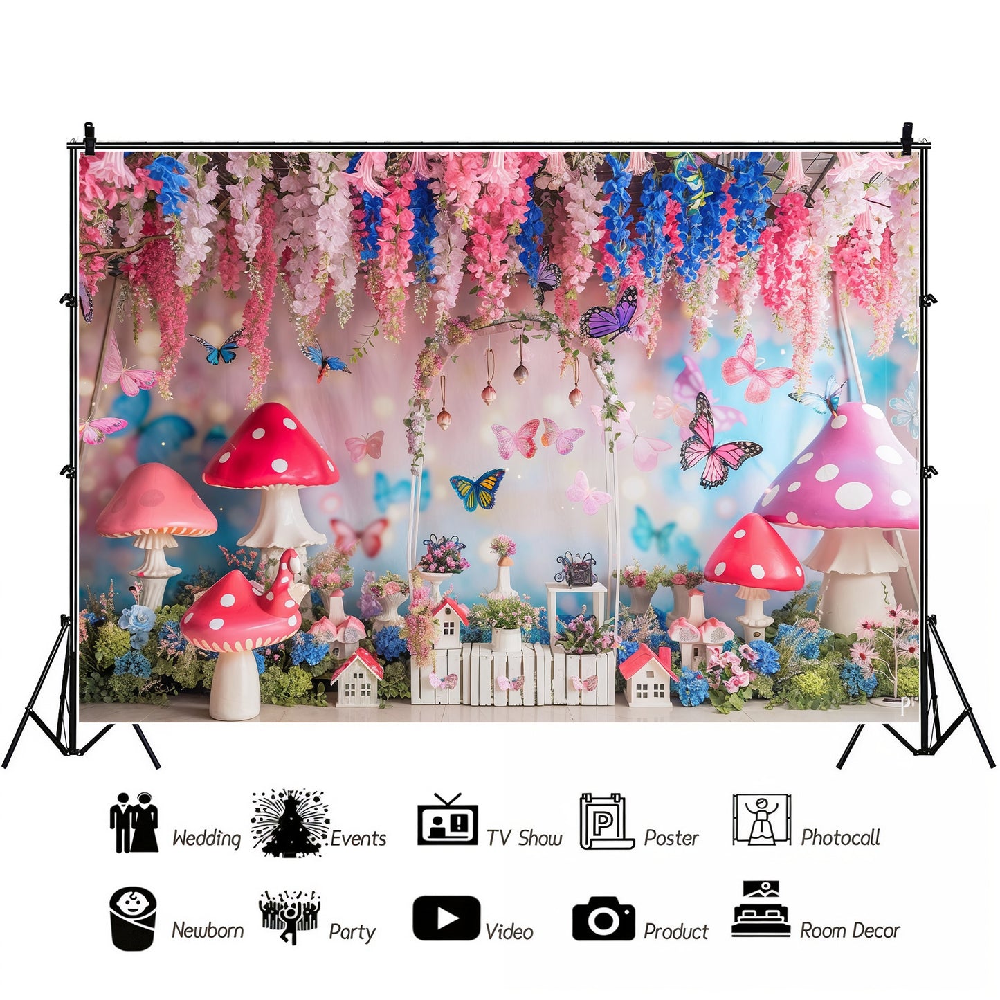 Enchanted Butterfly Garden Backdrop