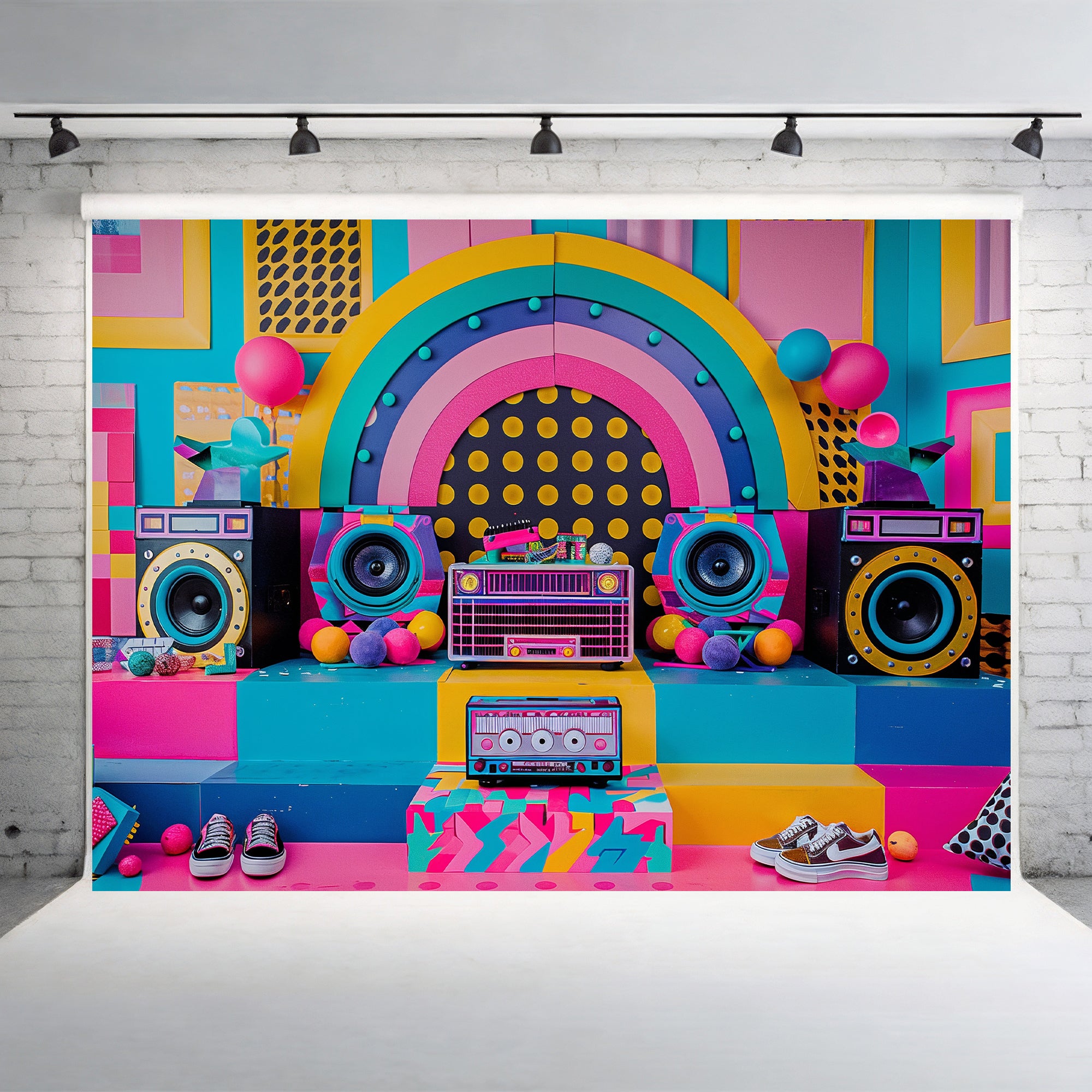 Retro Pop Party Vibes Backdrop