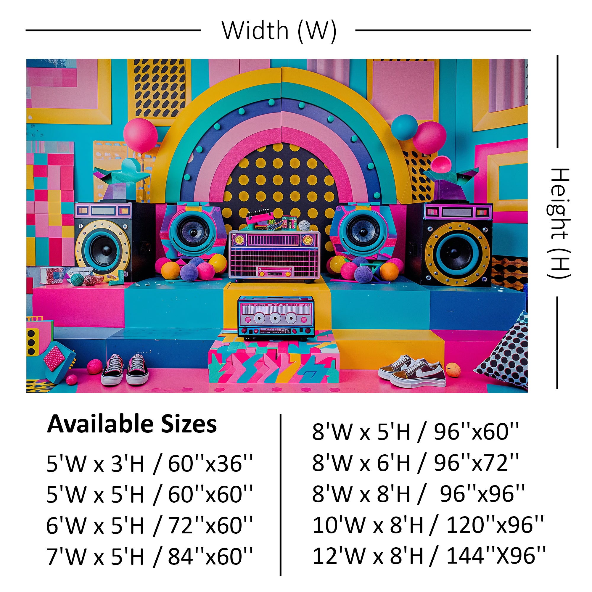 Retro Pop Party Vibes Backdrop