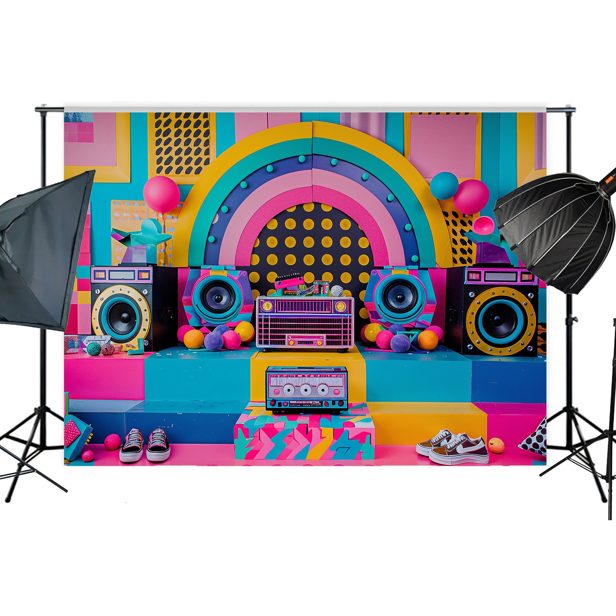 Retro Pop Party Vibes Backdrop