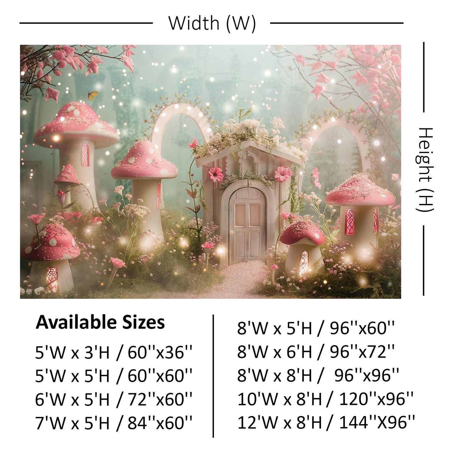 Fairy Tale Mushroom Cottage Backdrop