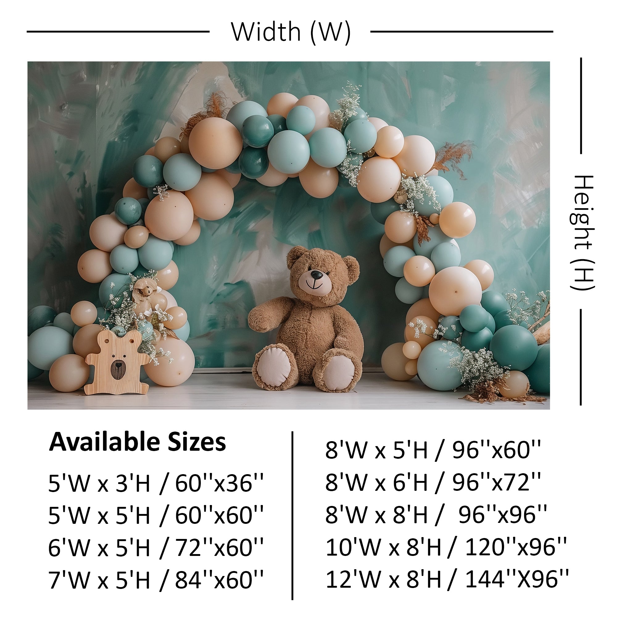 Teddy Bear Balloon Arch Backdrop