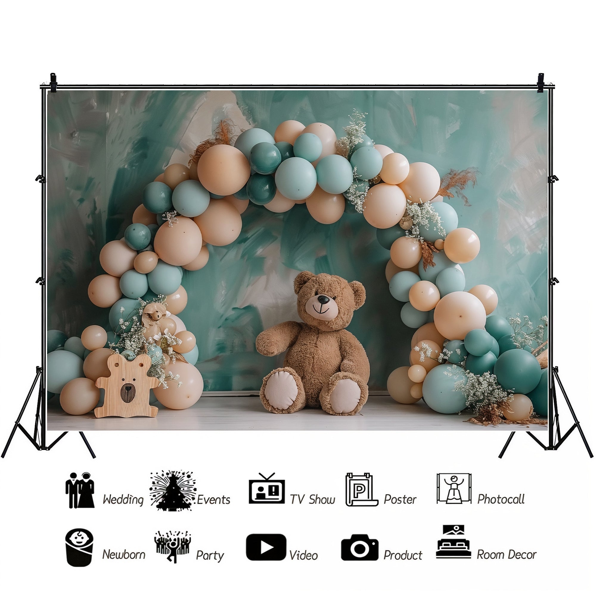 Teddy Bear Balloon Arch Backdrop