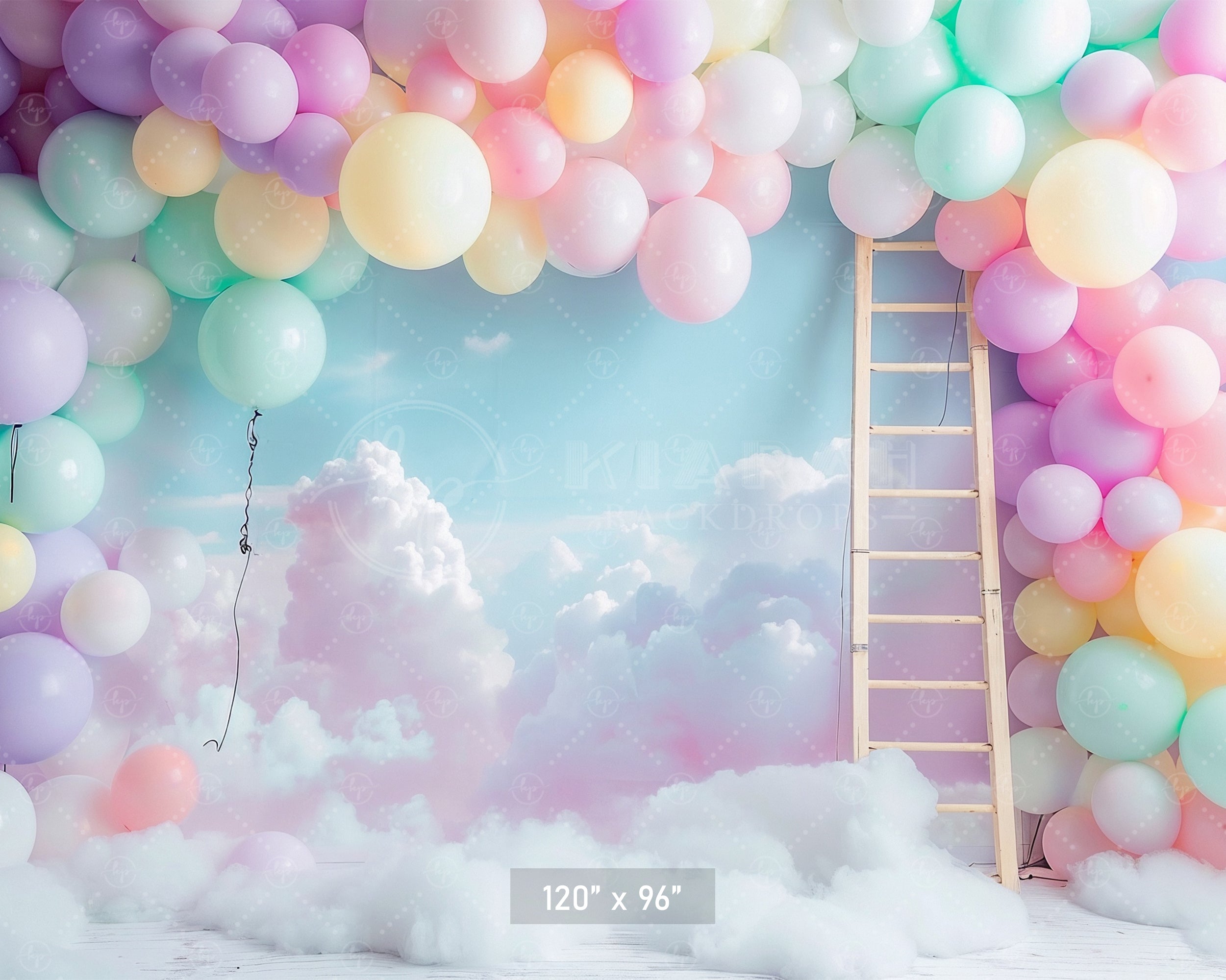 Pastel Balloon Cloudscape Backdrop