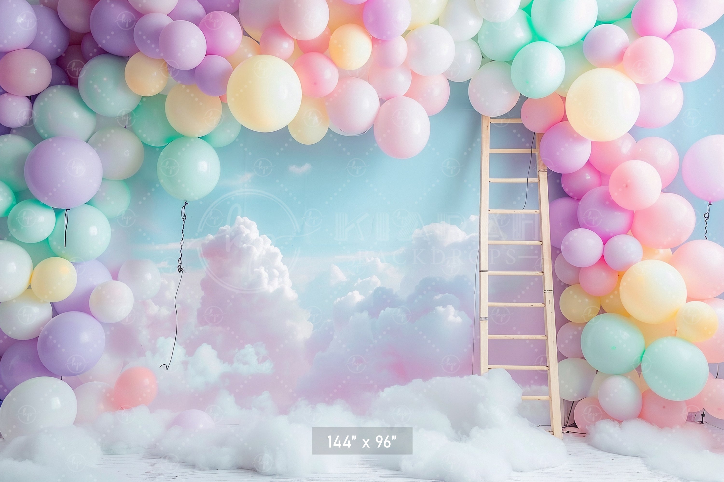 Pastel Balloon Cloudscape Backdrop