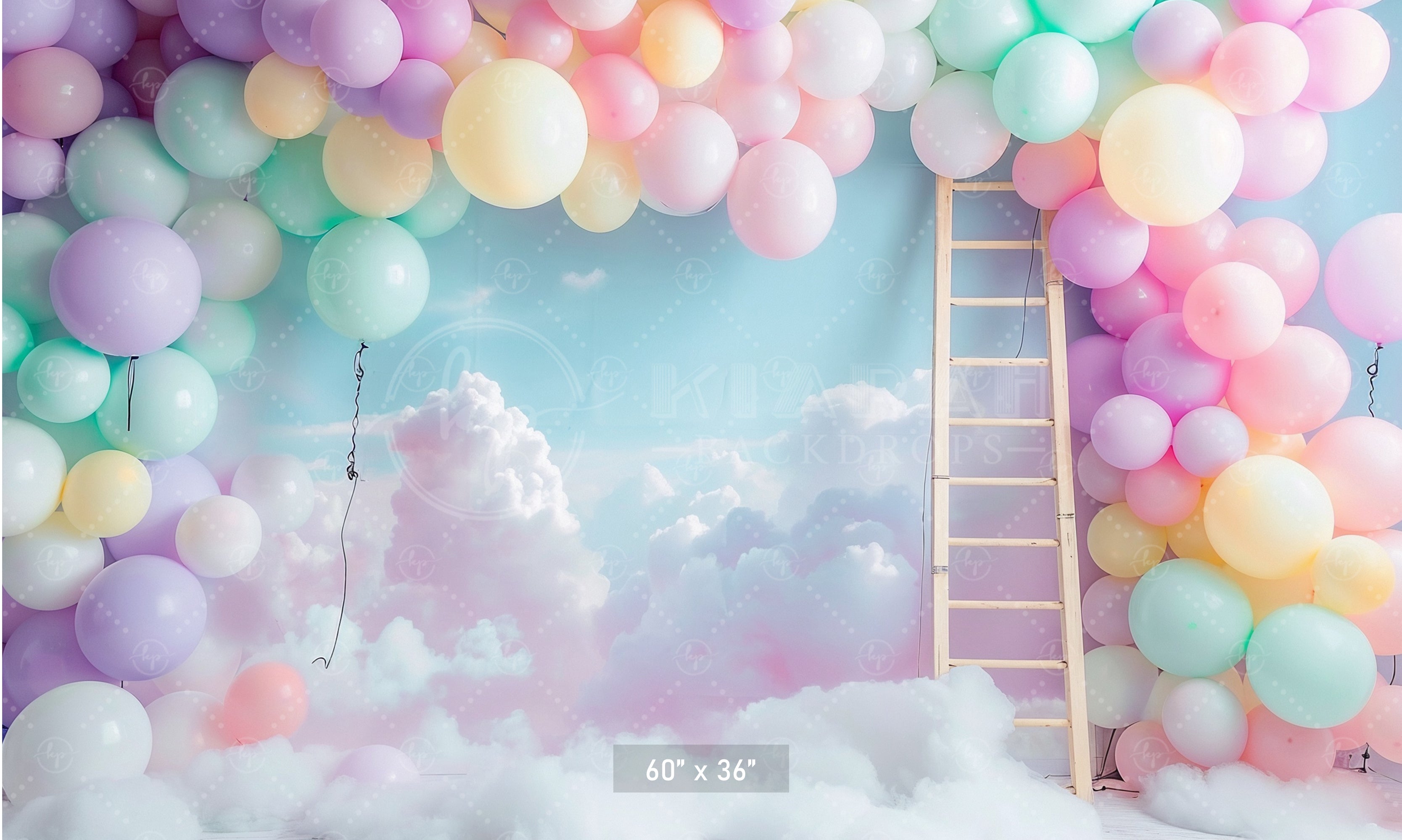 Pastel Balloon Cloudscape Backdrop