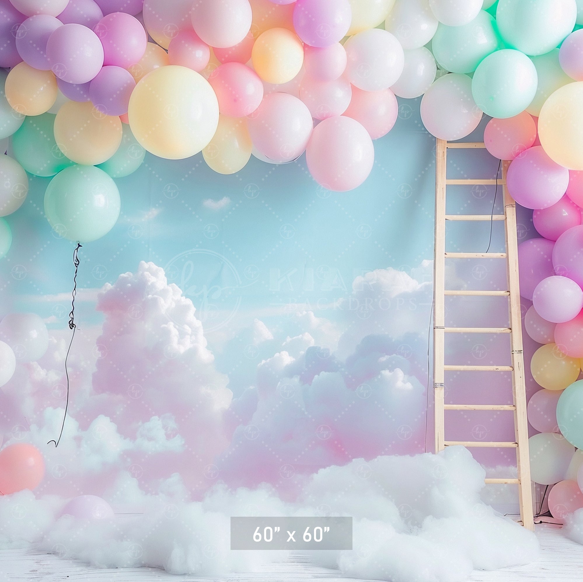 Pastel Balloon Cloudscape Backdrop