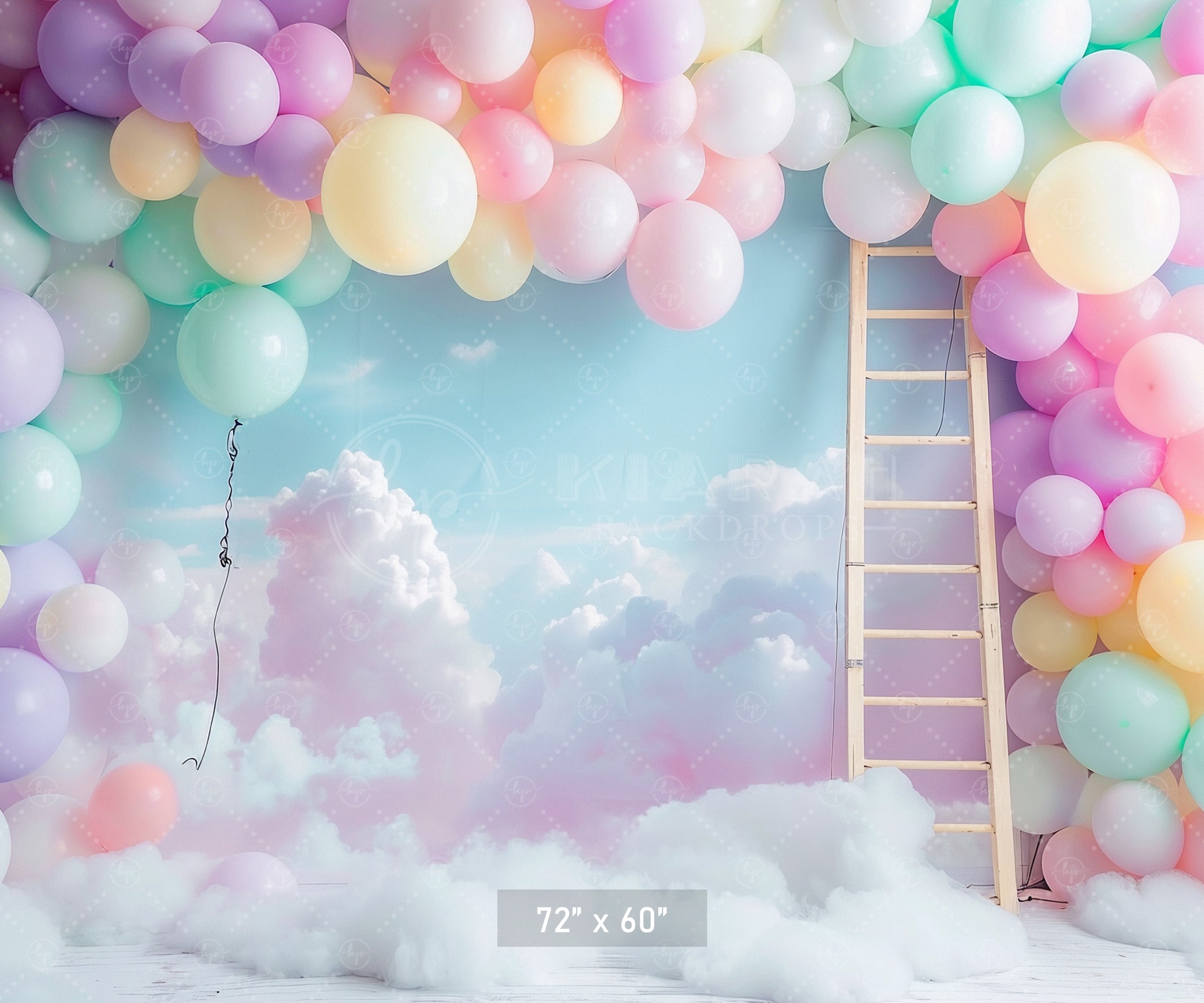 Pastel Balloon Cloudscape Backdrop