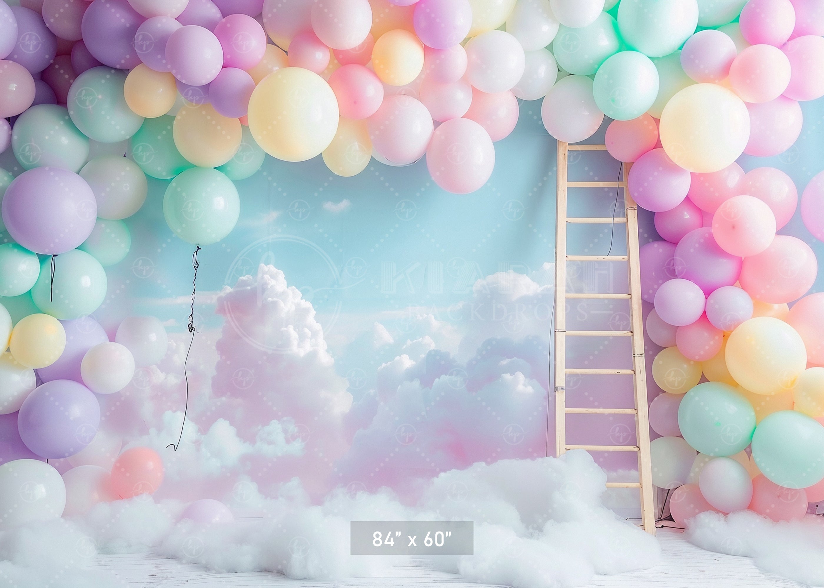 Pastel Balloon Cloudscape Backdrop