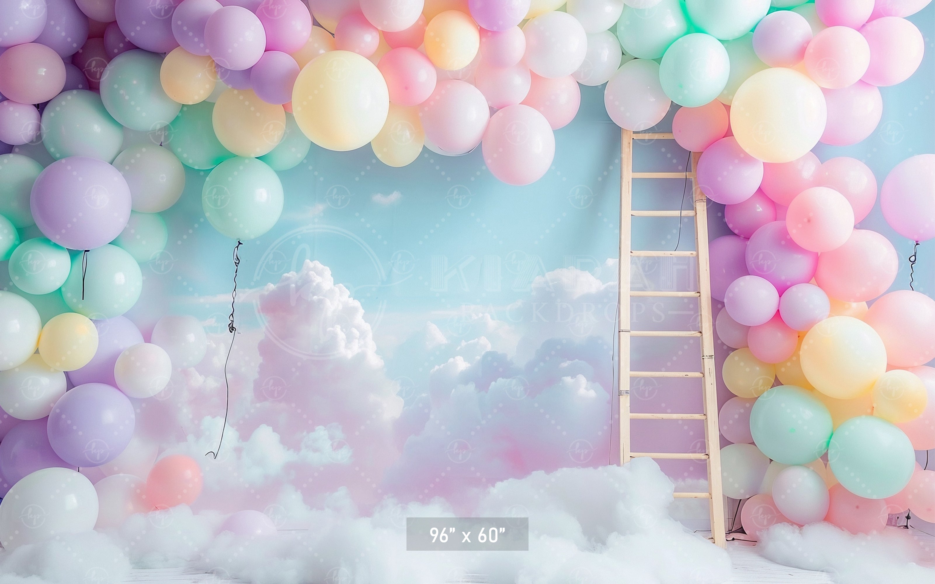 Pastel Balloon Cloudscape Backdrop