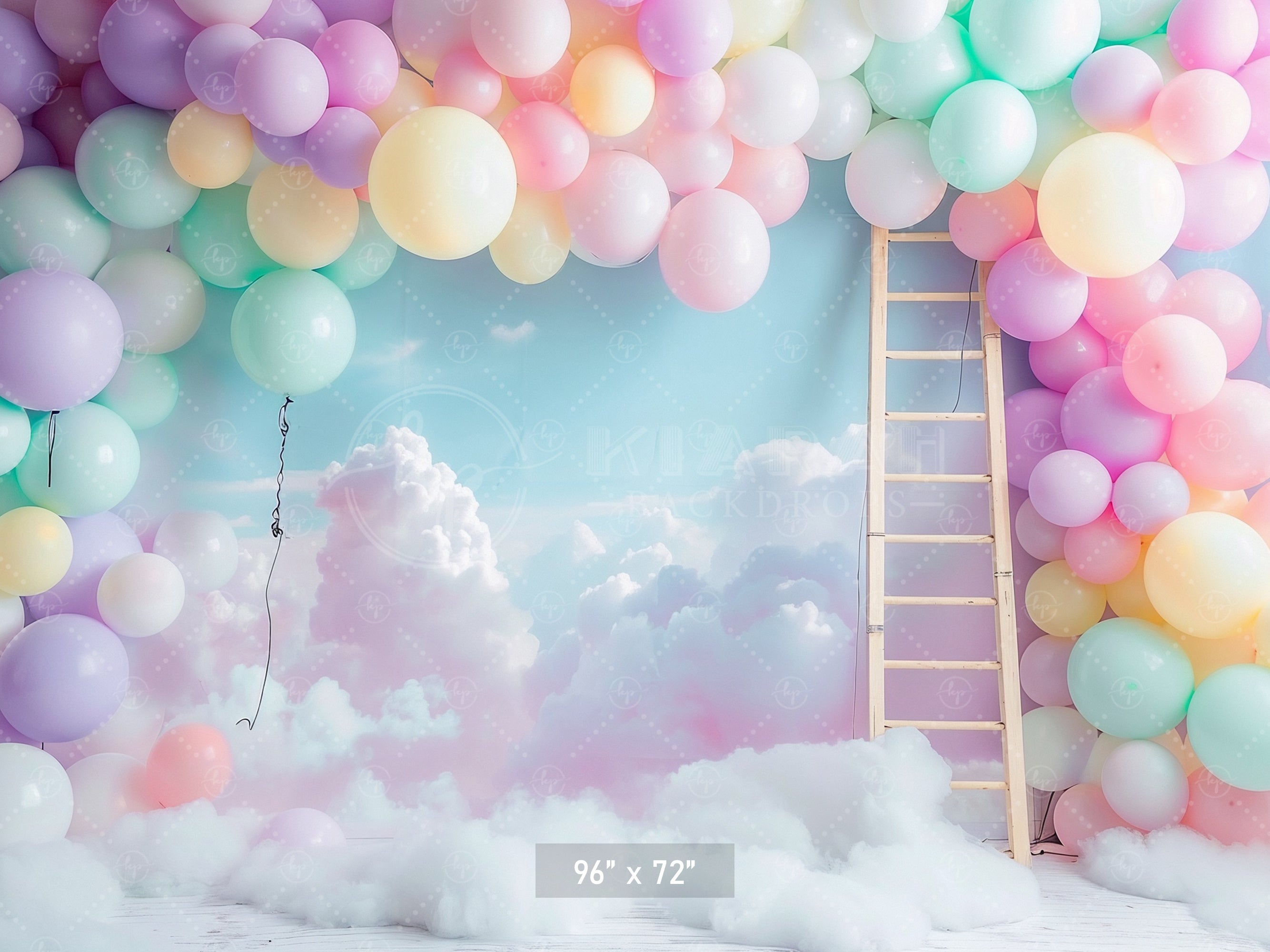 Pastel Balloon Cloudscape Backdrop