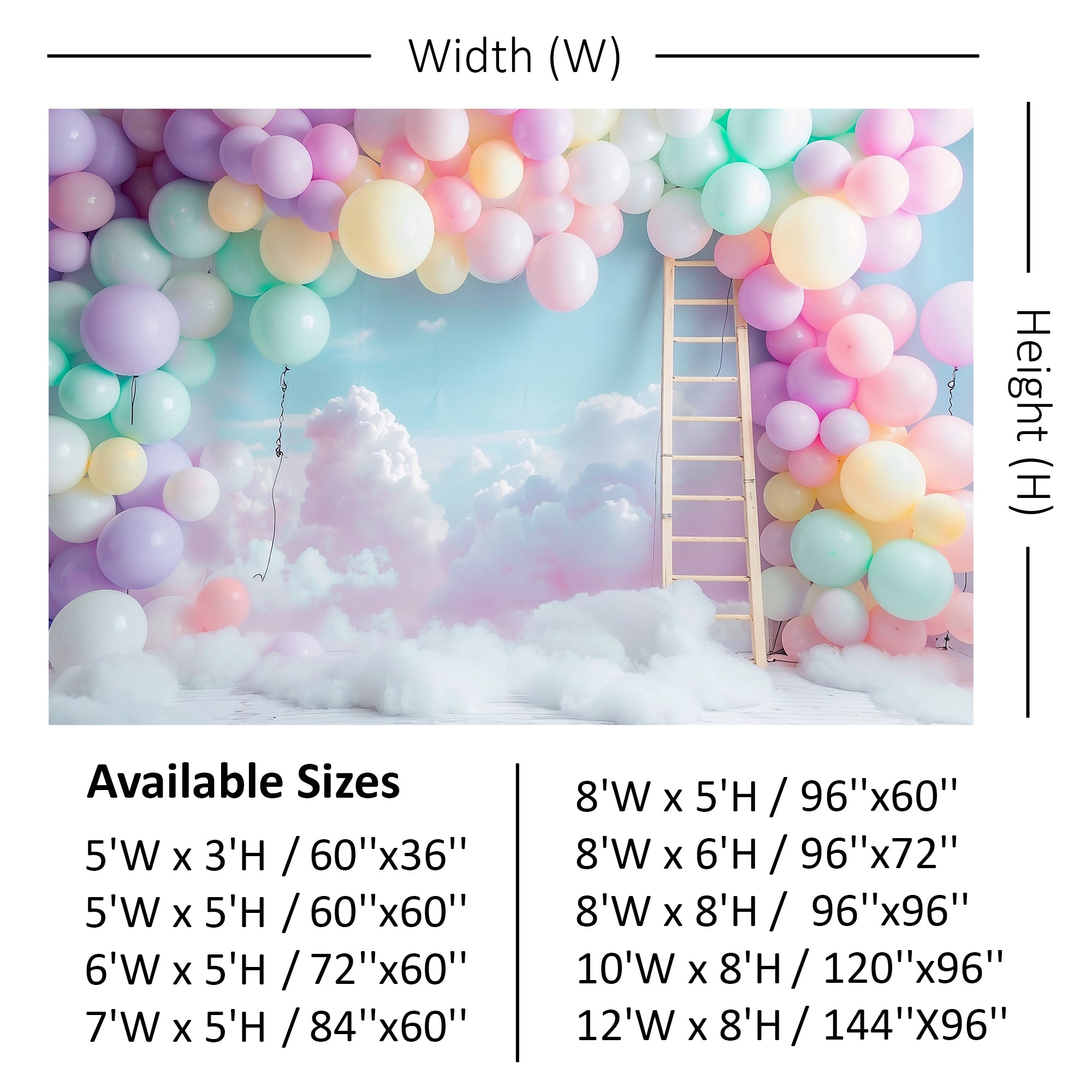 Pastel Balloon Cloudscape Backdrop
