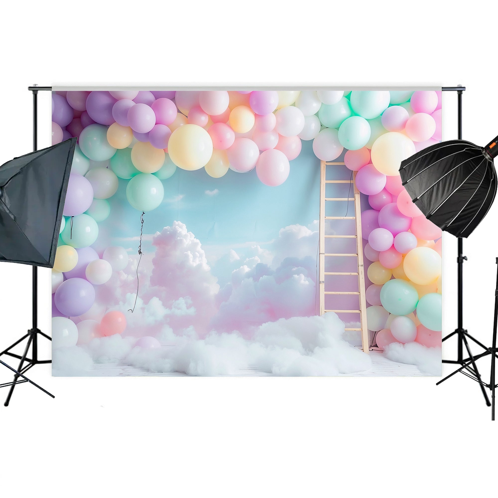 Pastel Balloon Cloudscape Backdrop