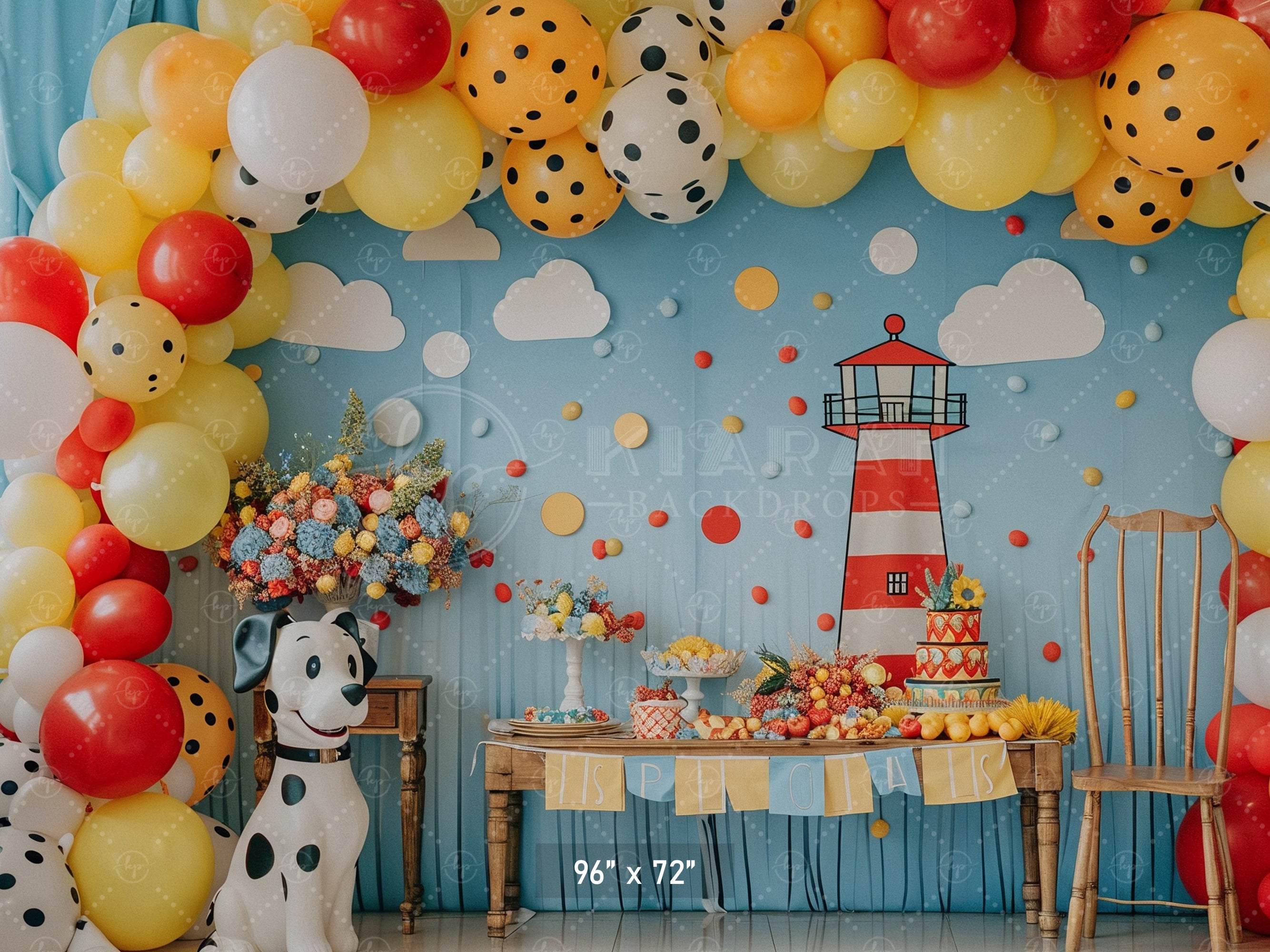 Lighthouse Adventure Party Backdrop