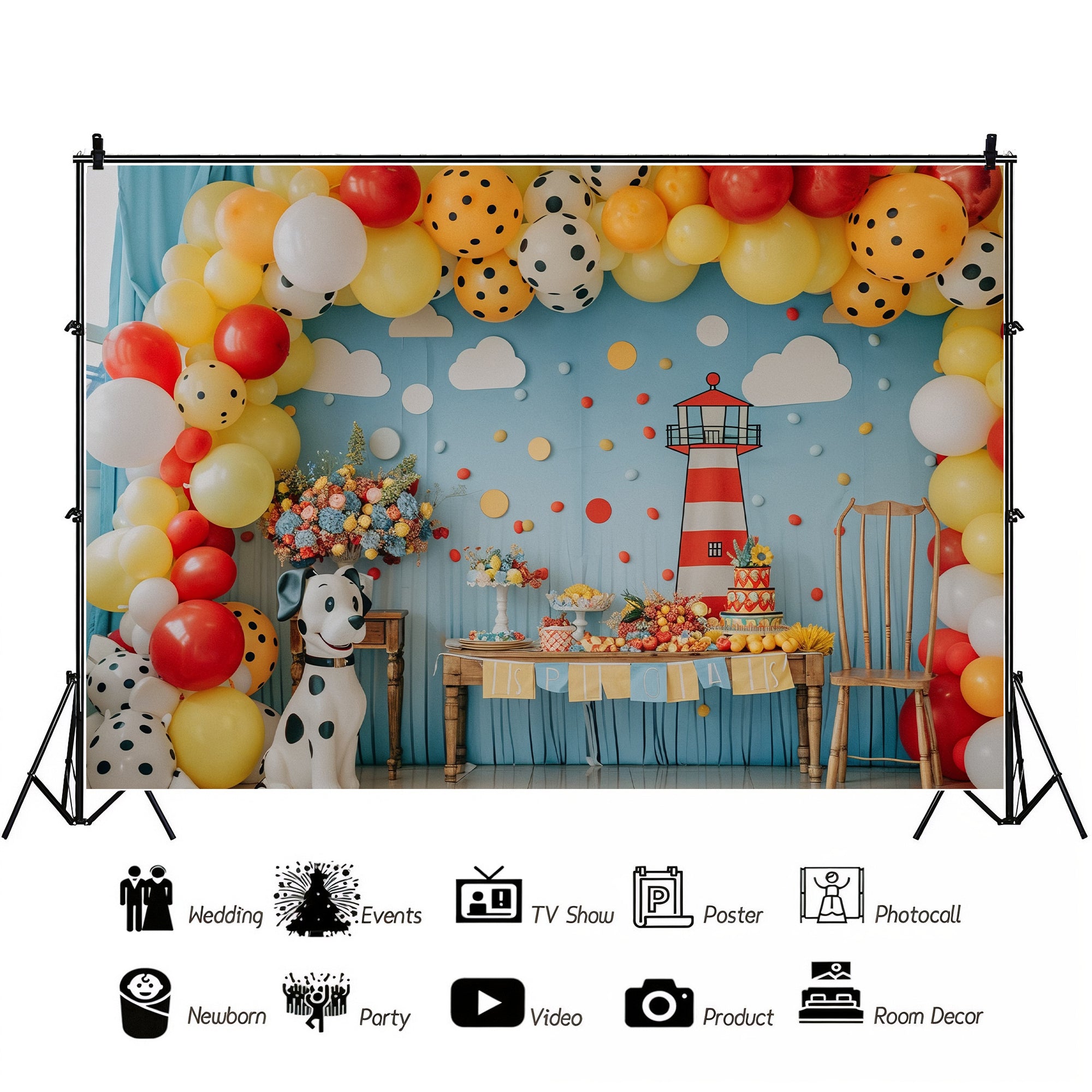 Lighthouse Adventure Party Backdrop