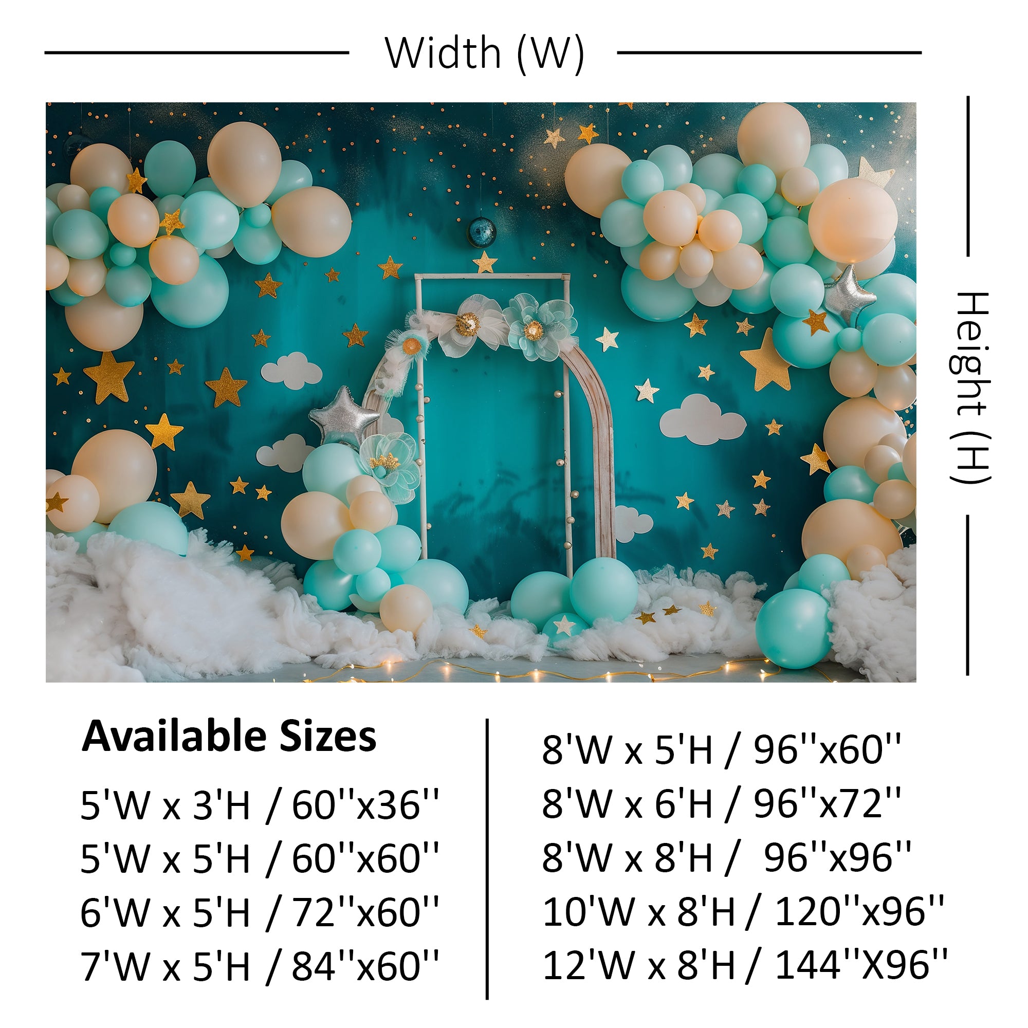 Starry Night Balloon Arch Backdrop