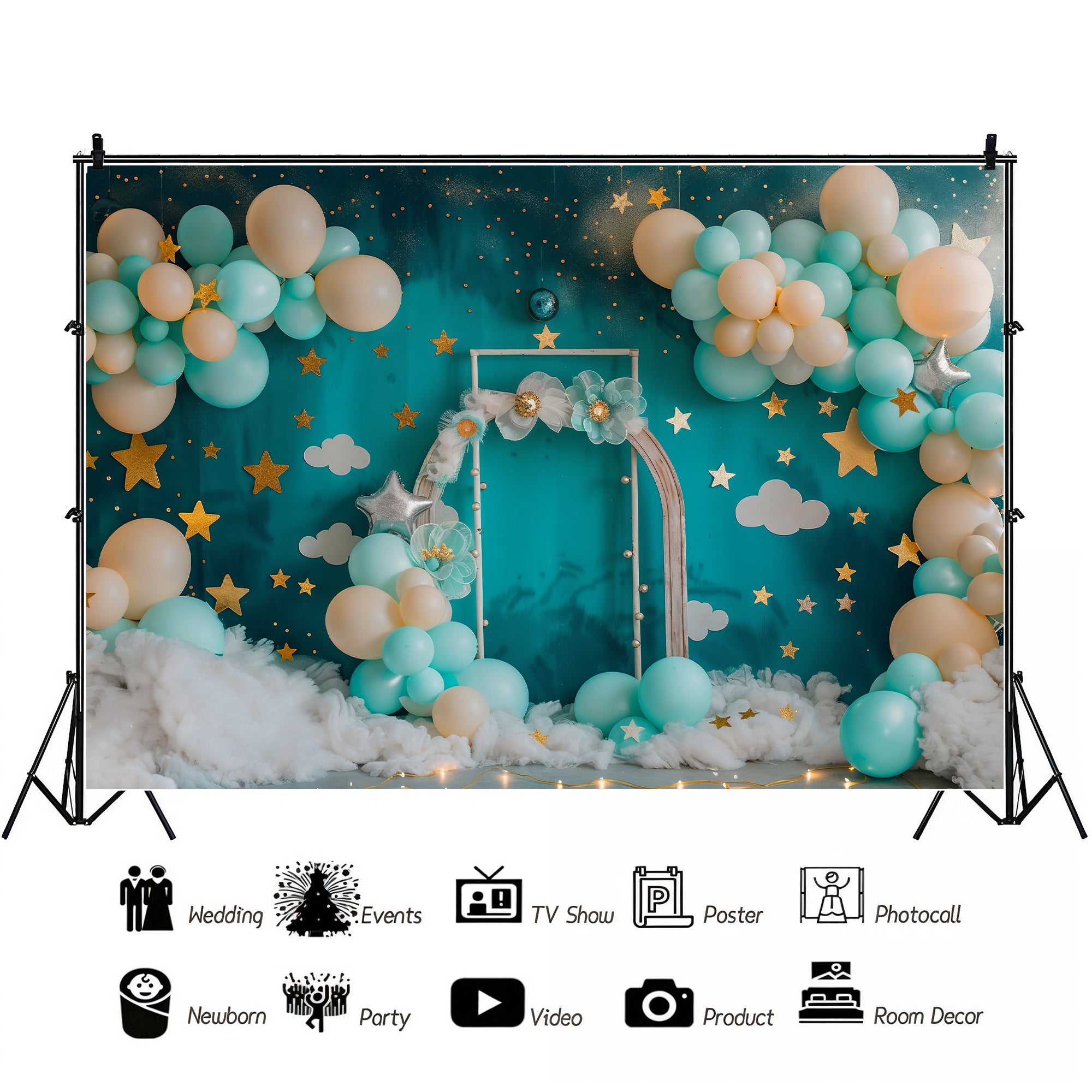 Starry Night Balloon Arch Backdrop