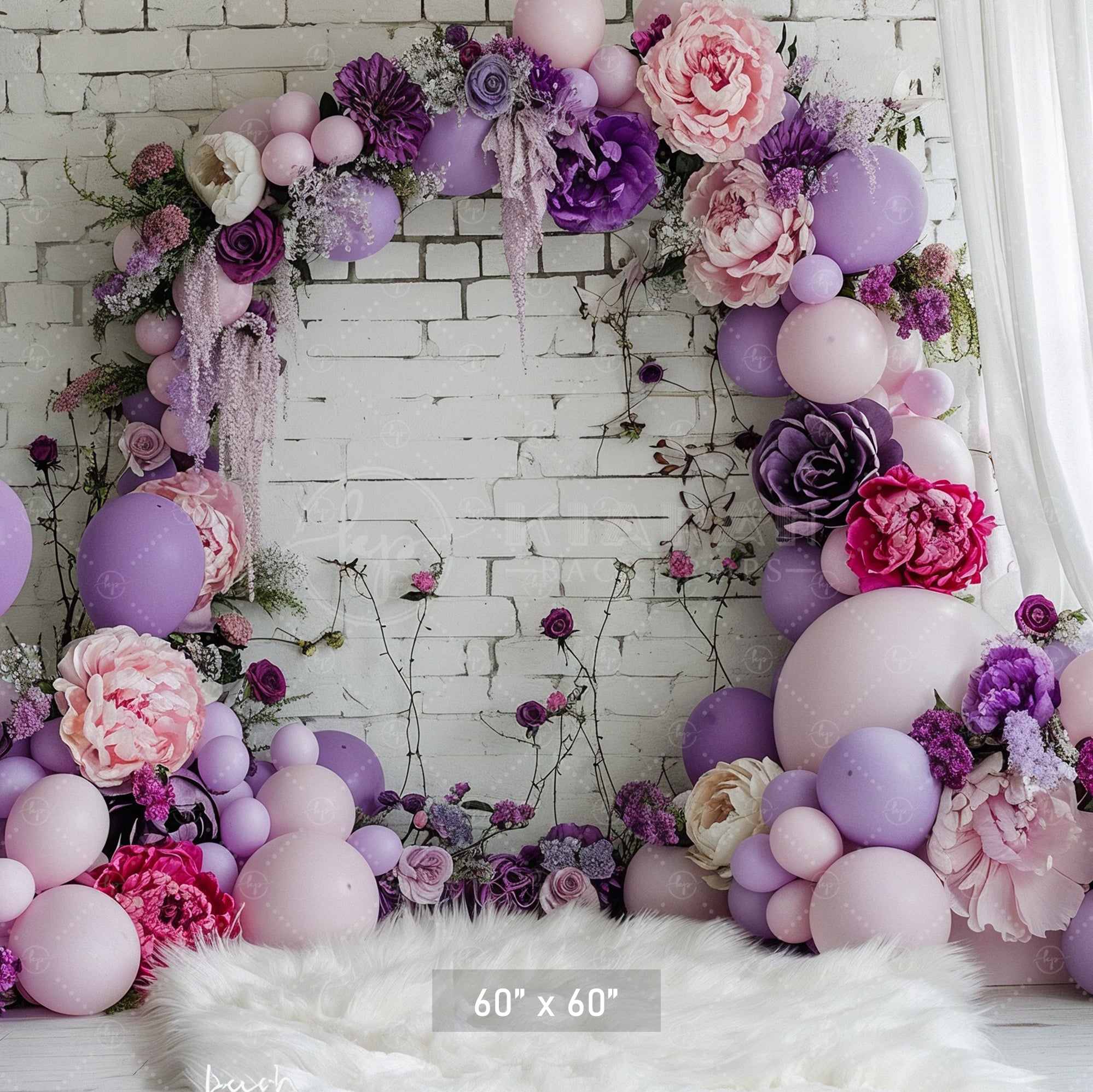 Floral Lavender Balloon Arch Backdrop