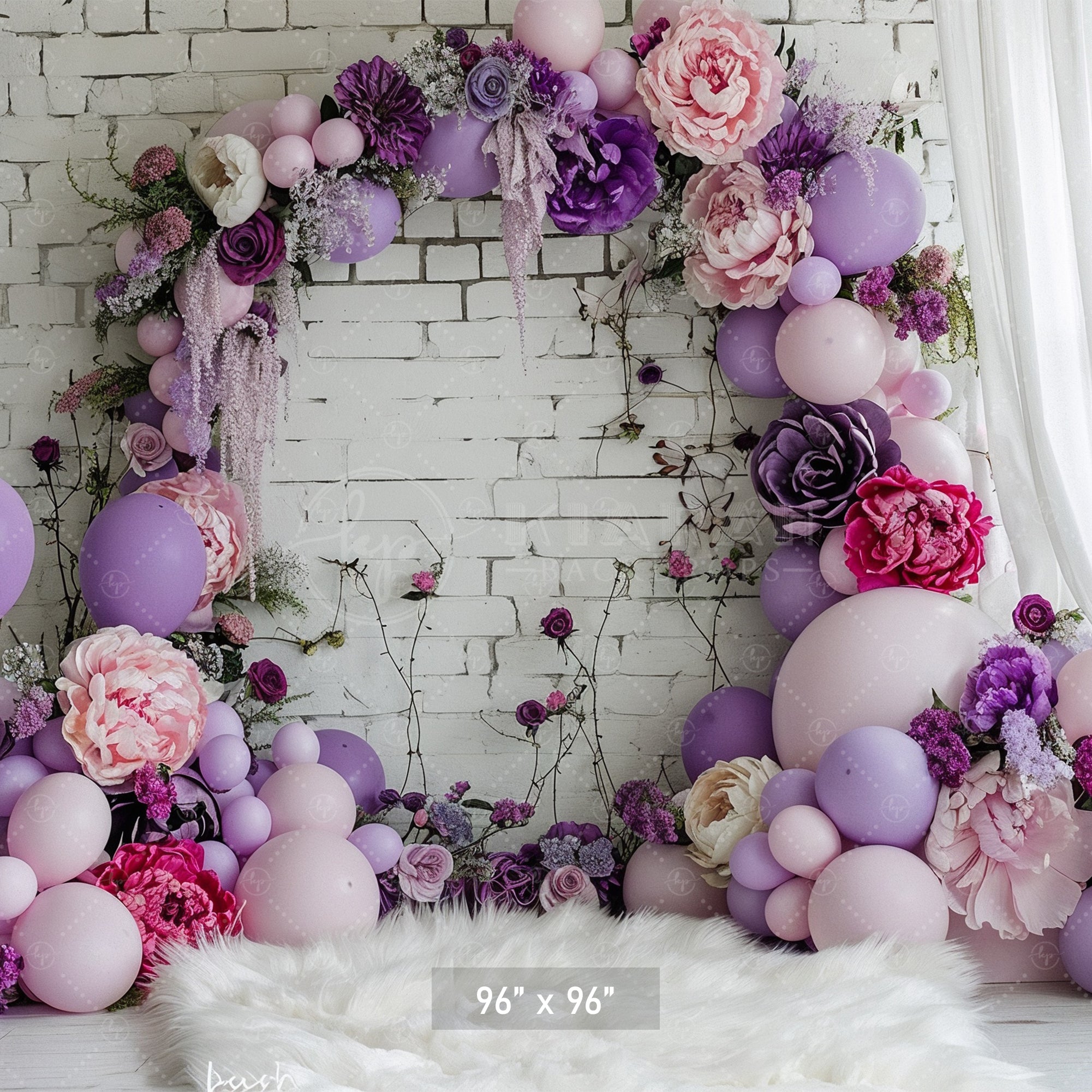 Floral Lavender Balloon Arch Backdrop