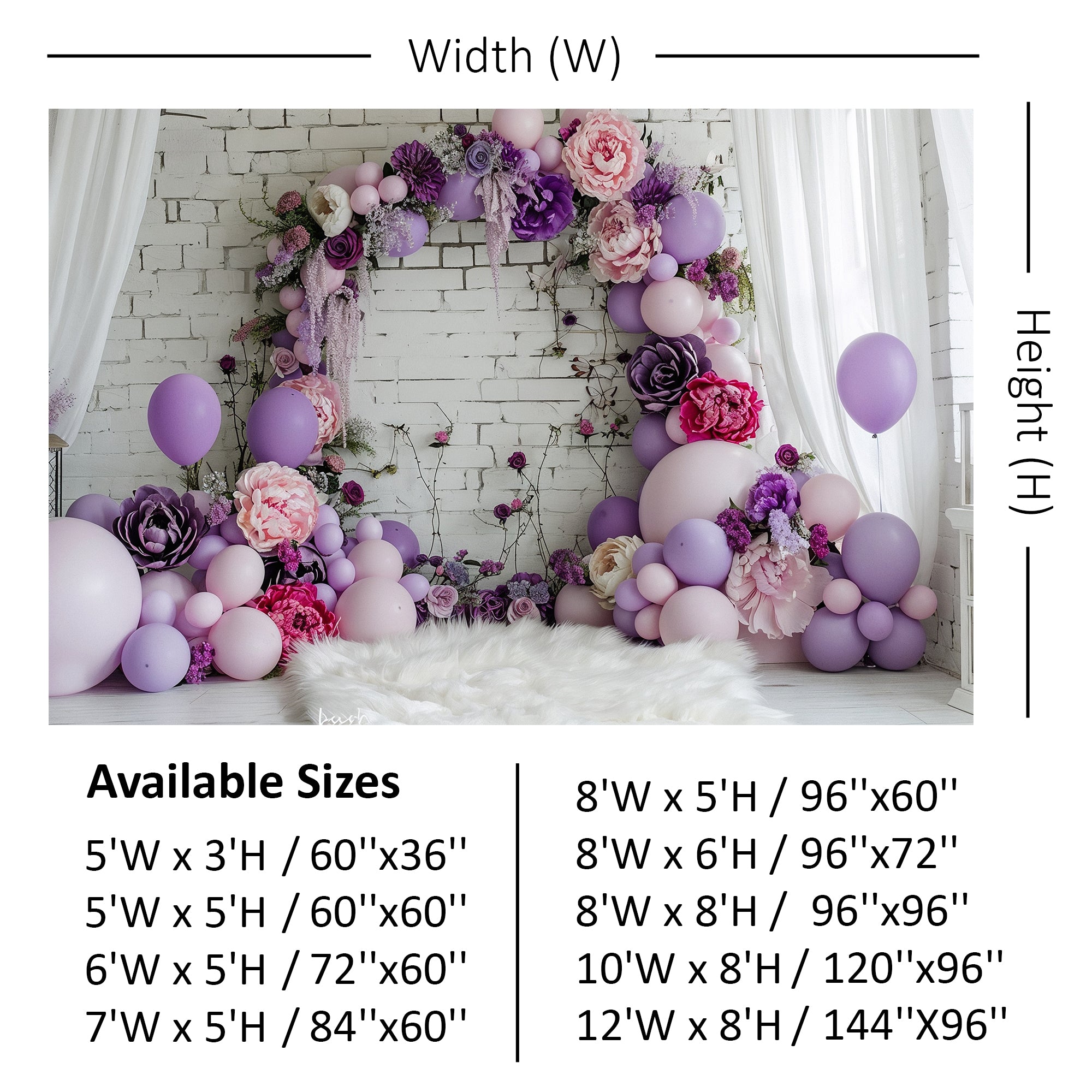 Floral Lavender Balloon Arch Backdrop