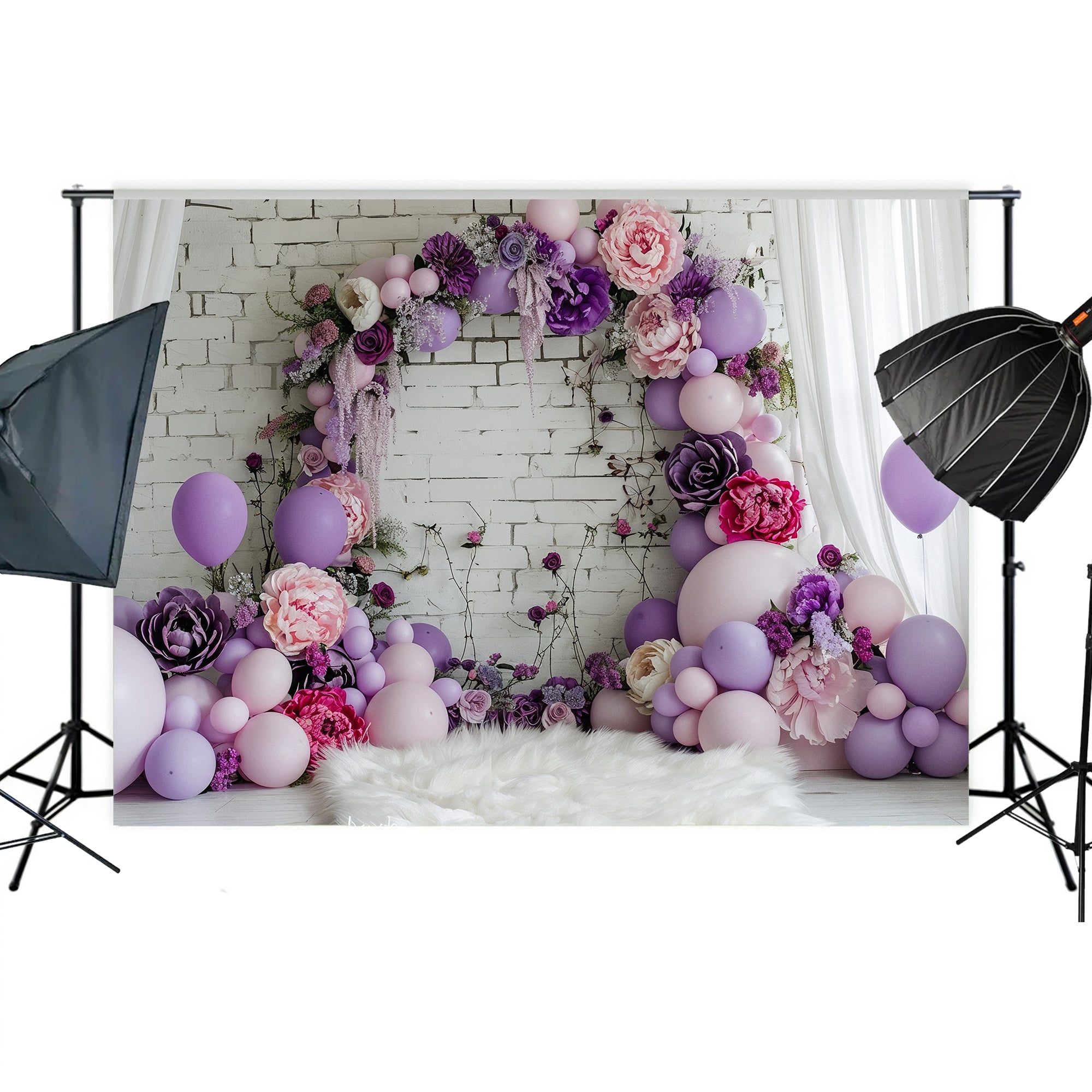 Floral Lavender Balloon Arch Backdrop