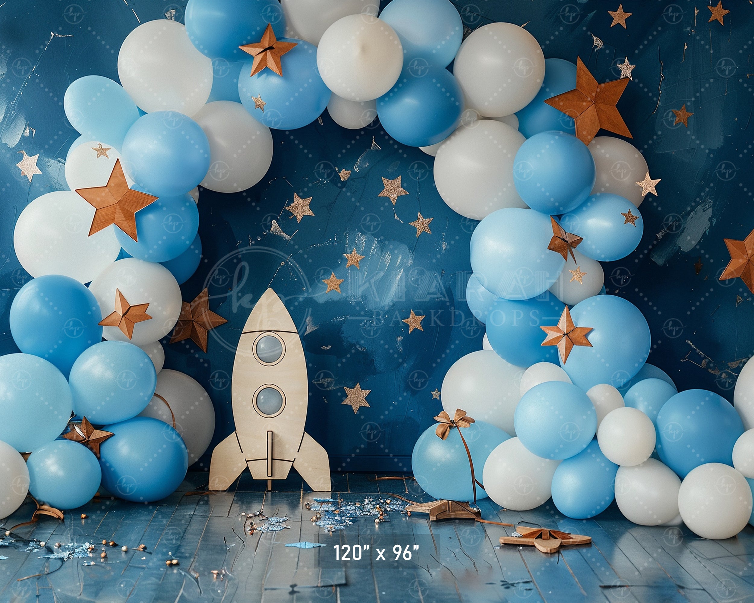 Space Adventure Balloon Arch Backdrop