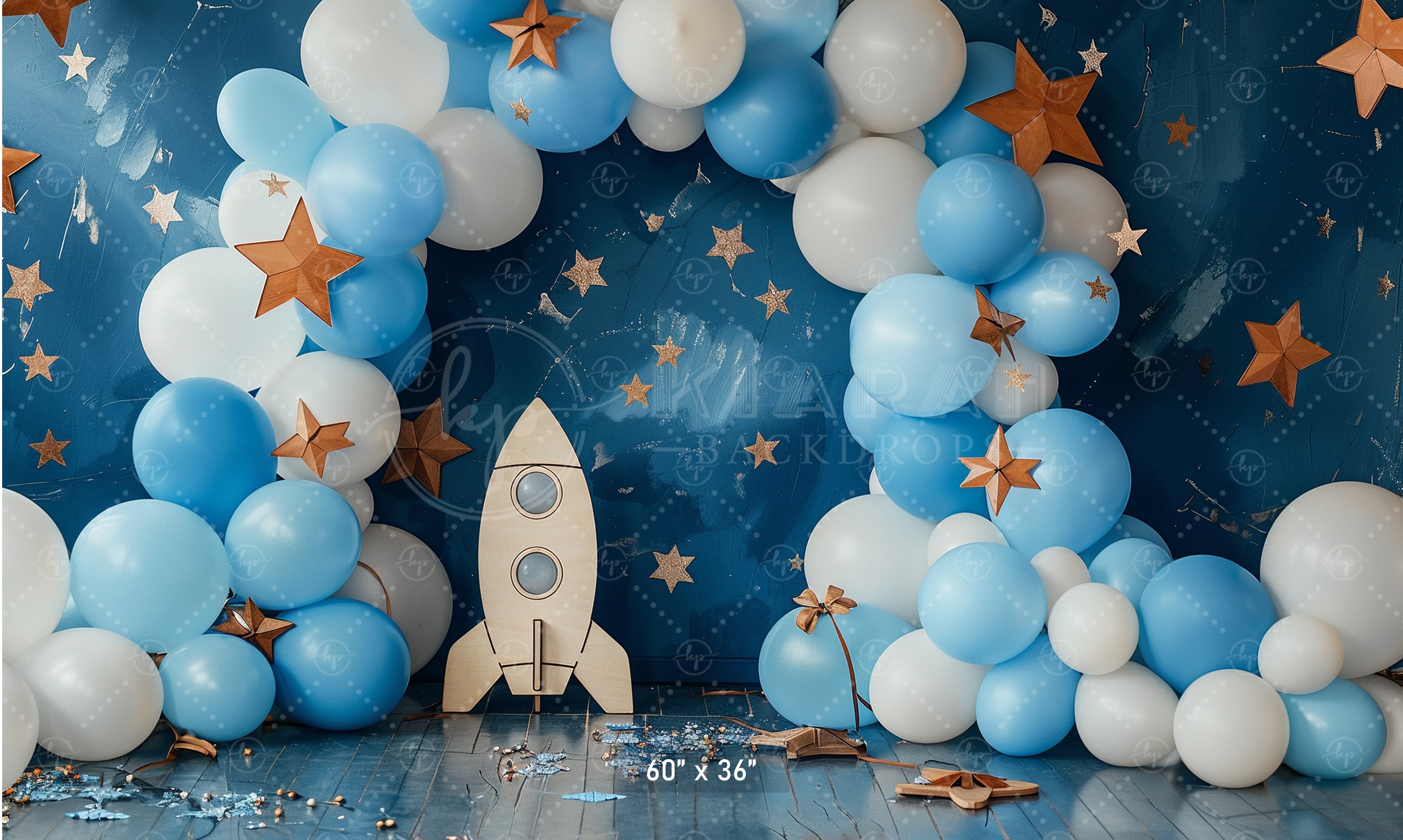Space Adventure Balloon Arch Backdrop