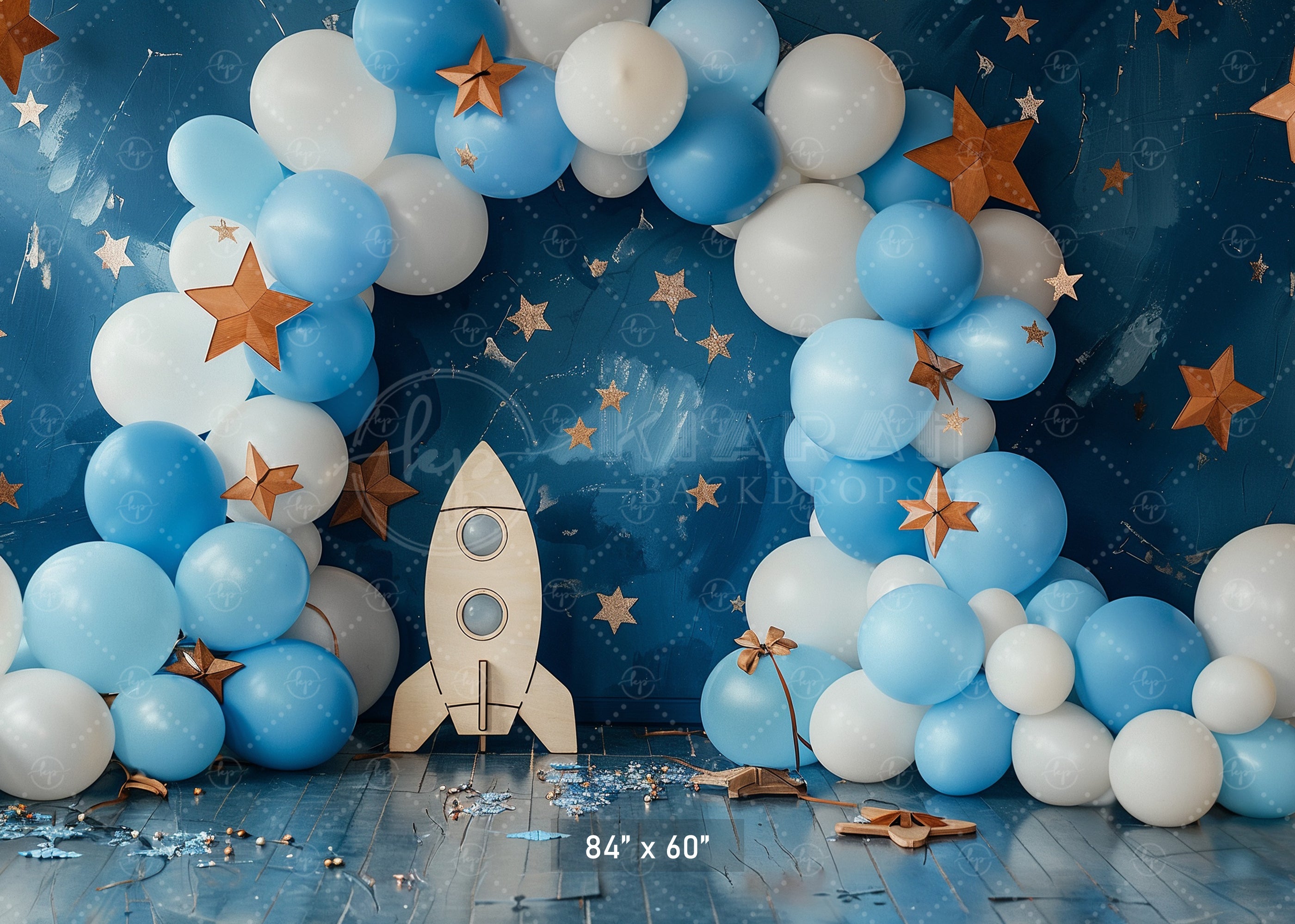Space Adventure Balloon Arch Backdrop