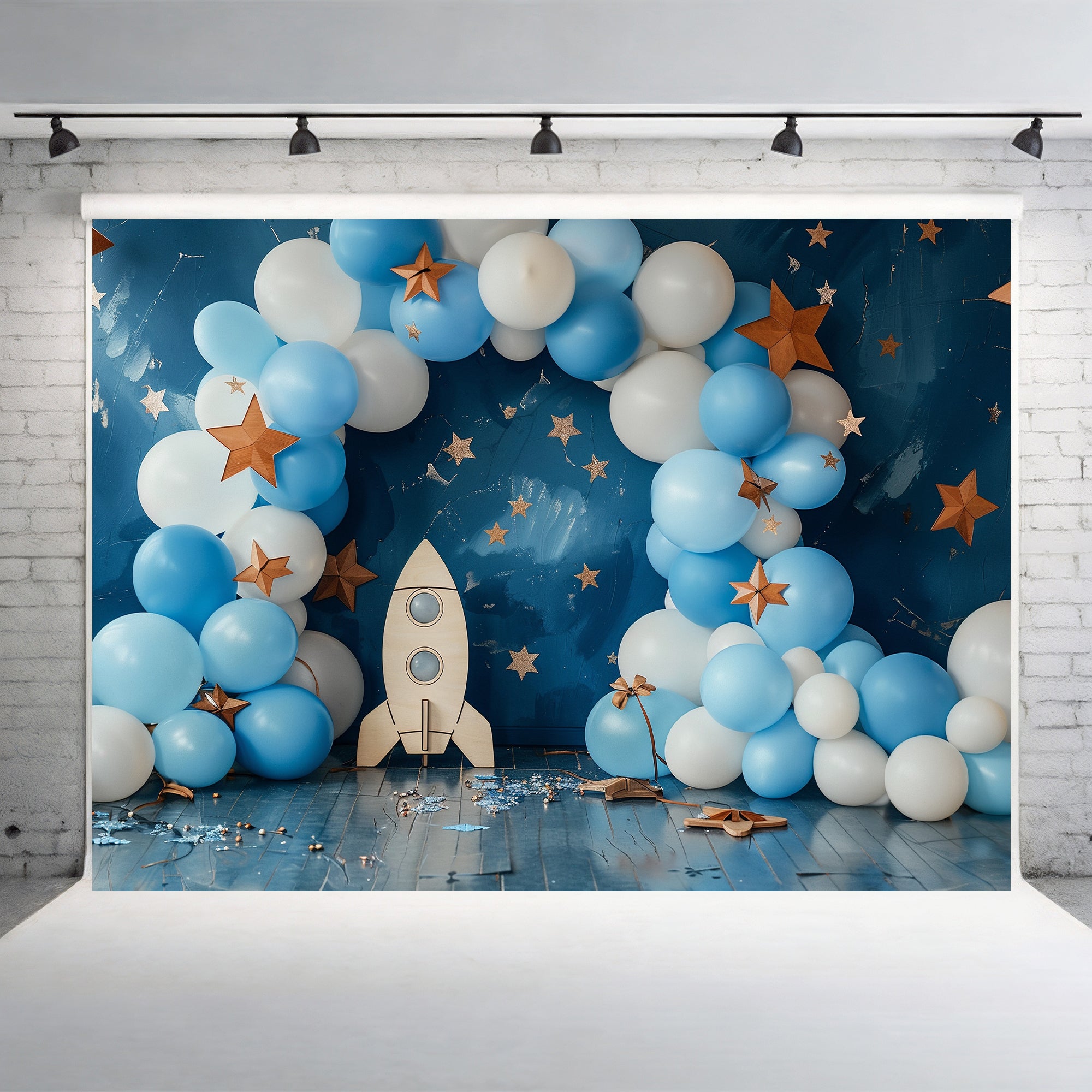 Space Adventure Balloon Arch Backdrop
