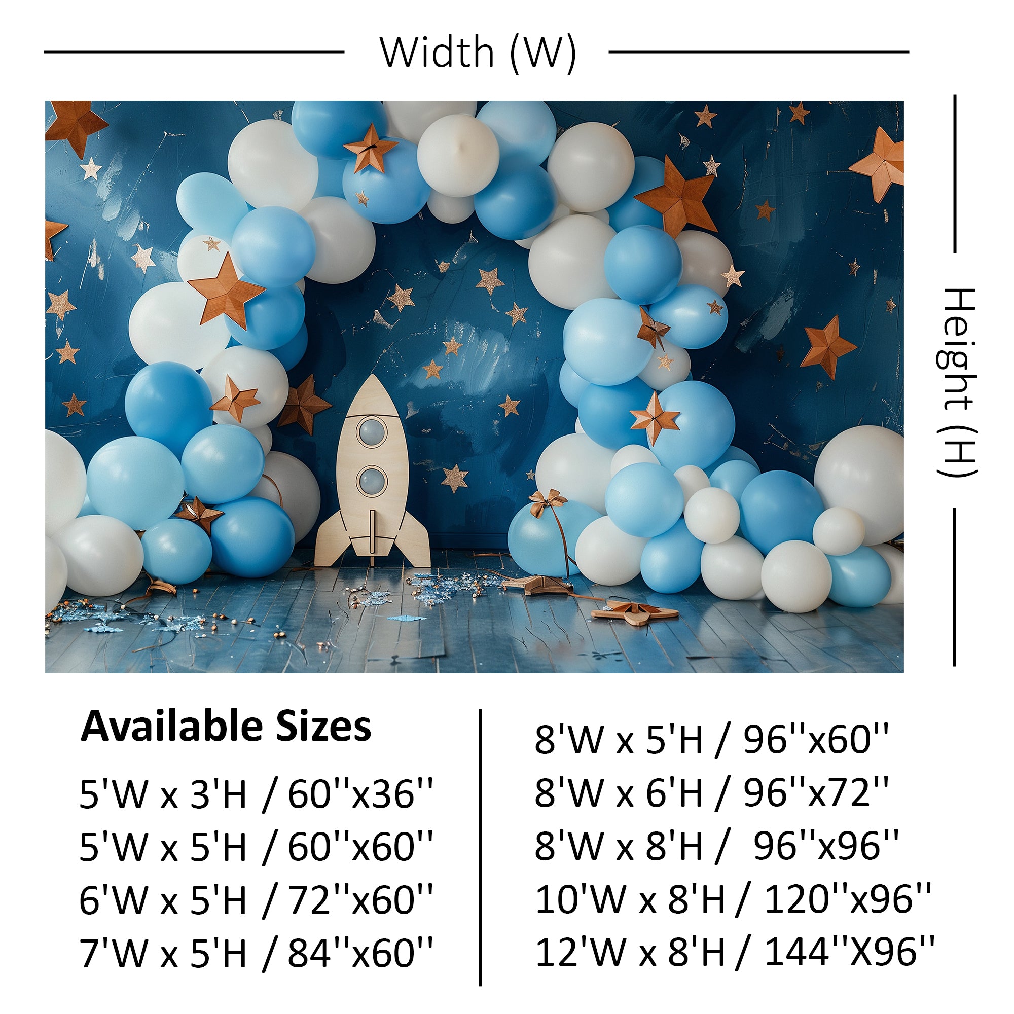 Space Adventure Balloon Arch Backdrop