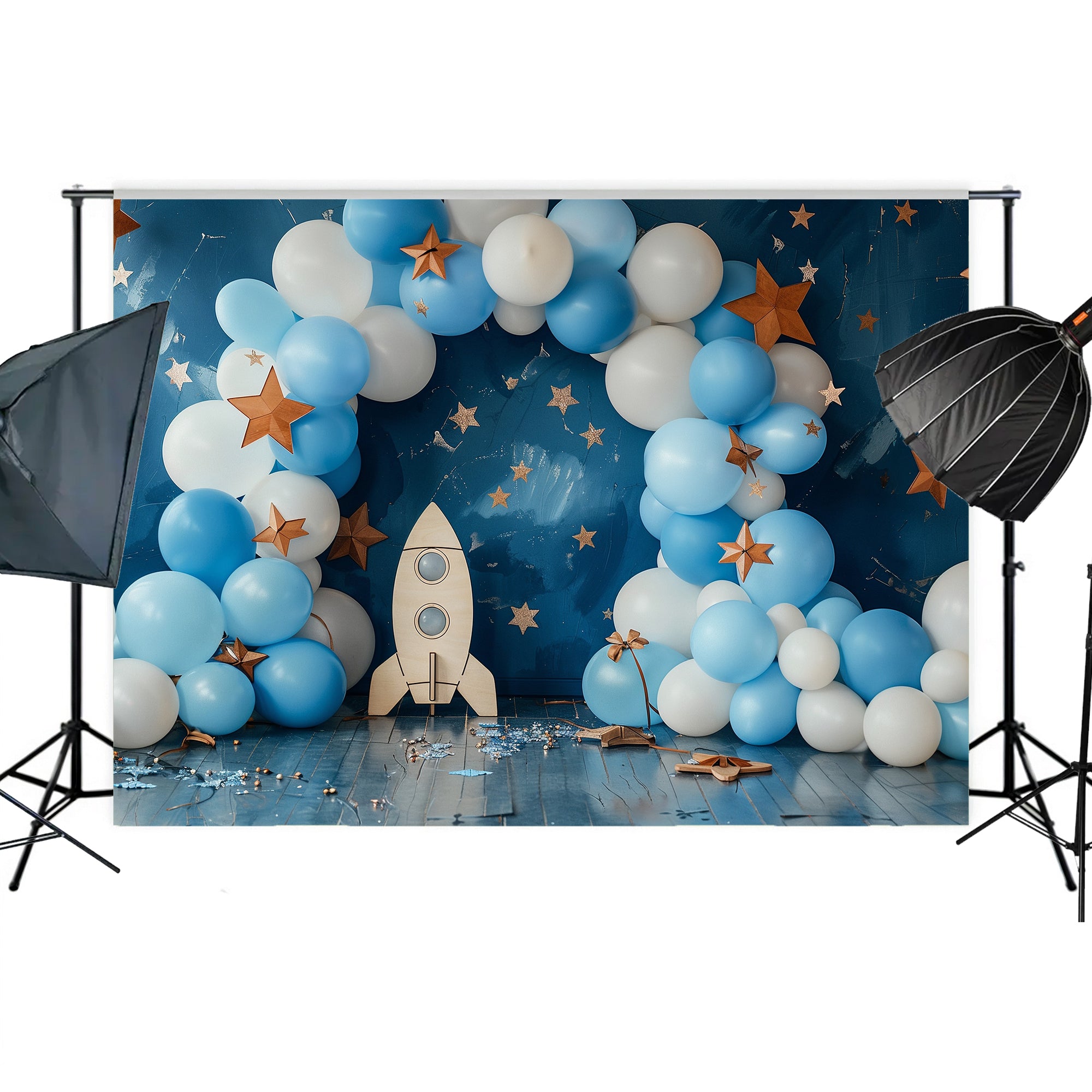 Space Adventure Balloon Arch Backdrop