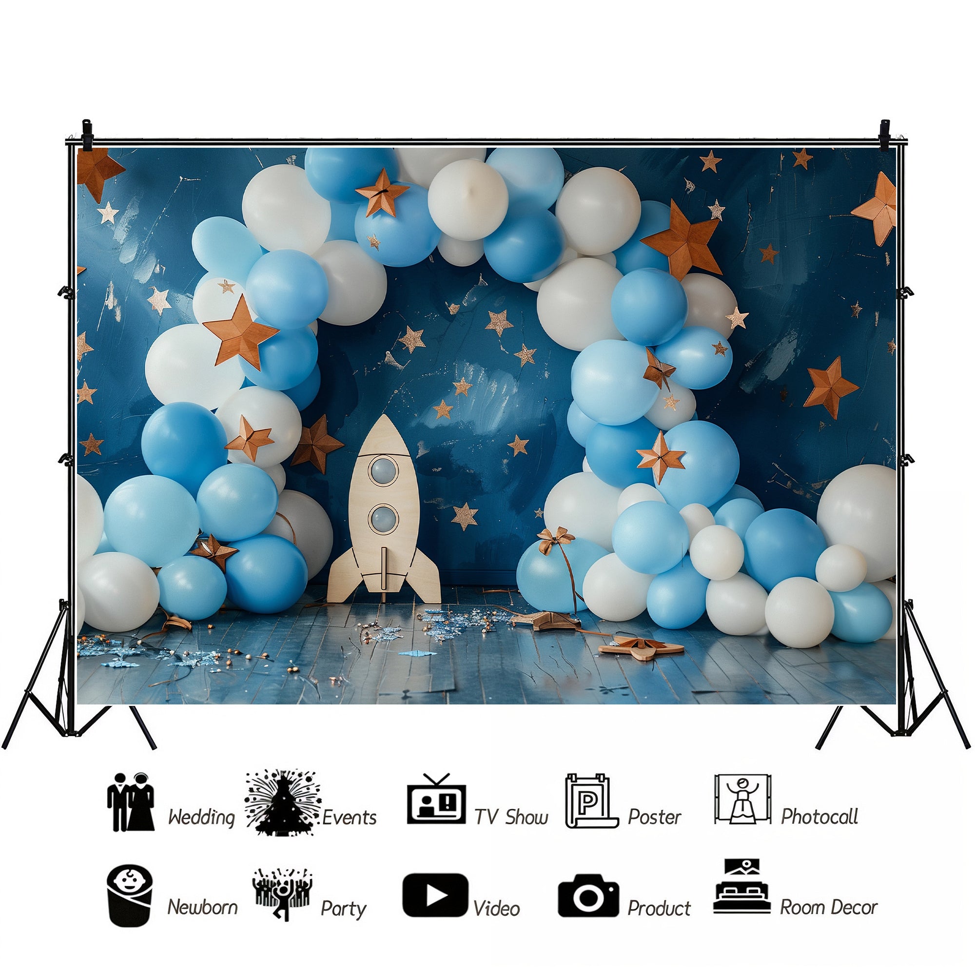 Space Adventure Balloon Arch Backdrop